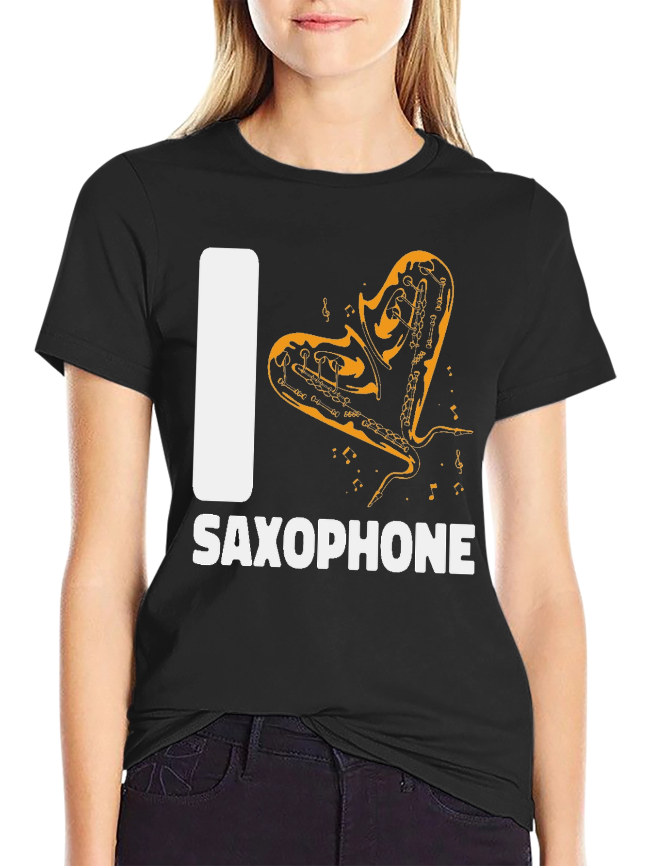 I Love Saxophone Graphic T-Shirt - Music Lover Tee