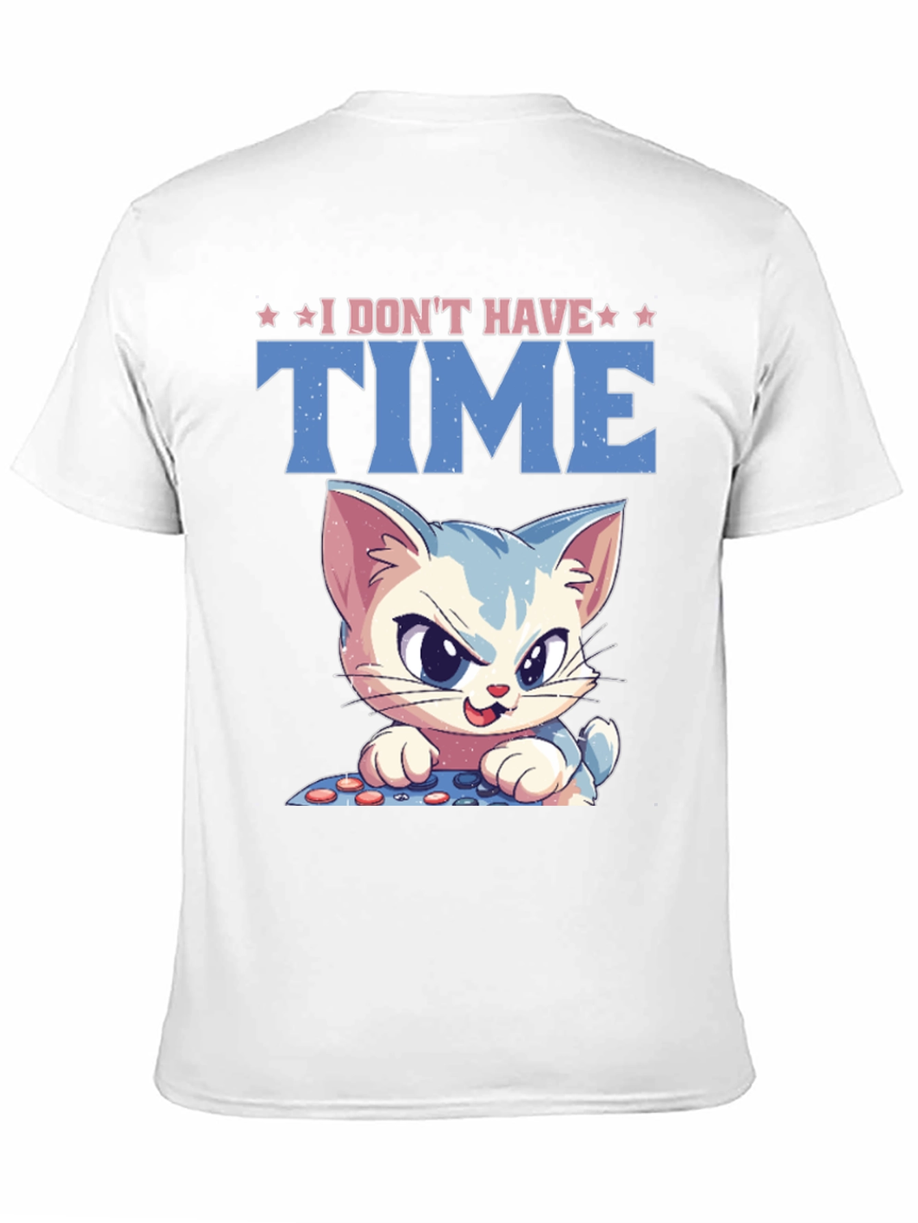 I Dont Have Time Cat Gamer Black T-Shirt