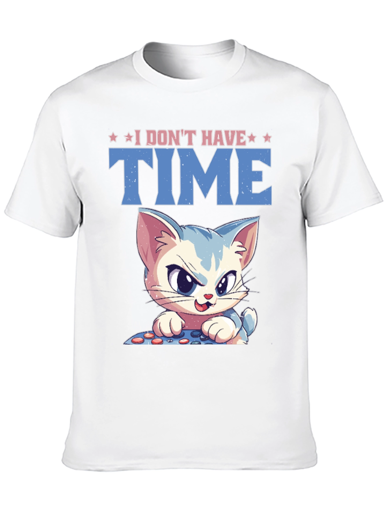 I Dont Have Time Cat Gamer Black T-Shirt