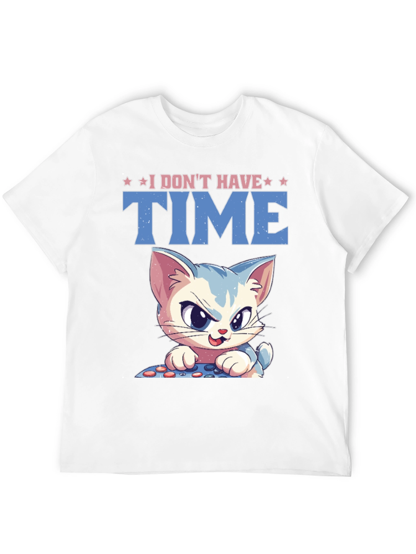 I Dont Have Time Cat Gamer Black T-Shirt