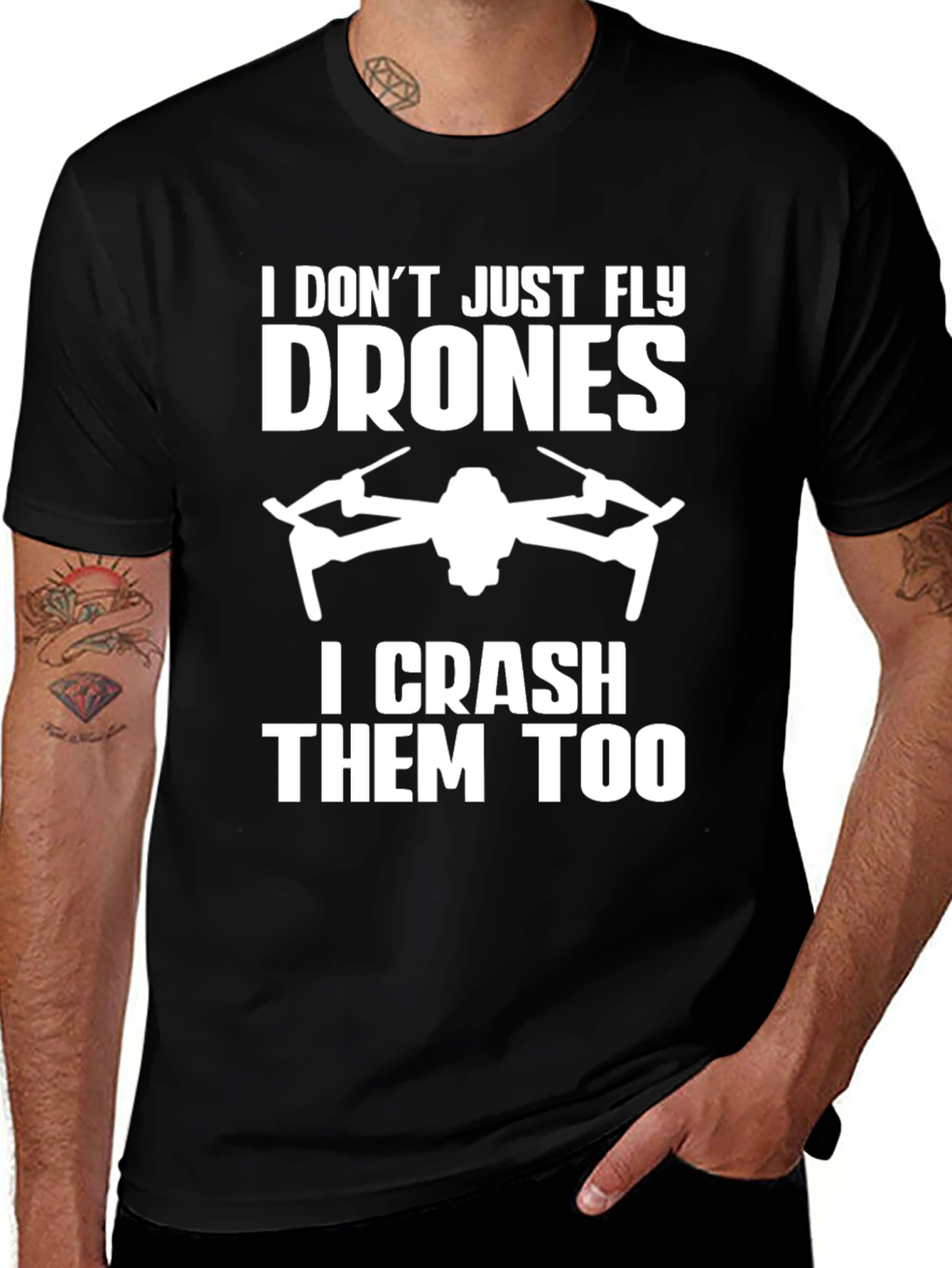 Drone Enthusiast T-Shirt - Fly and Crash!