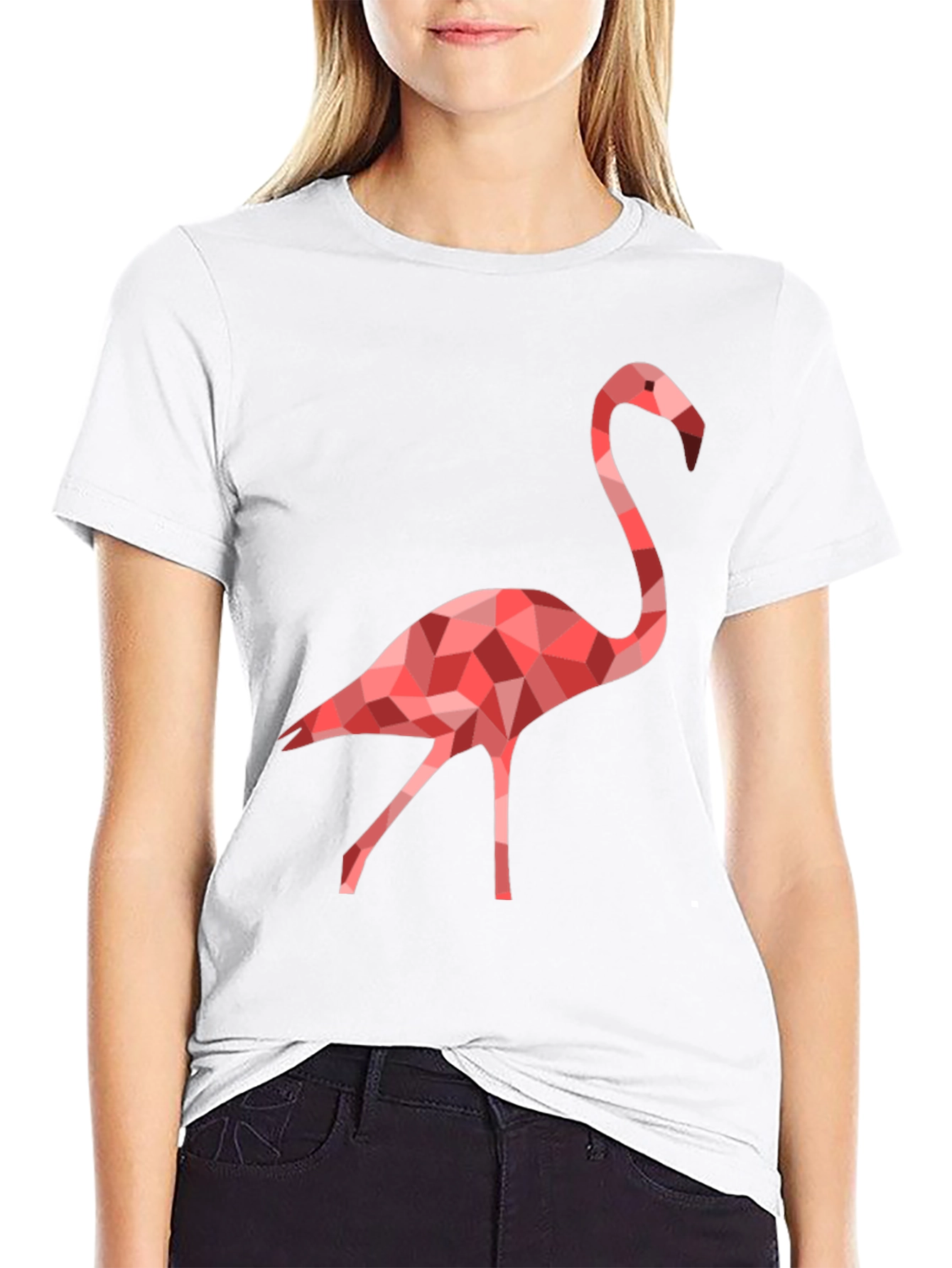 Geometric Flamingo Graphic T-Shirt