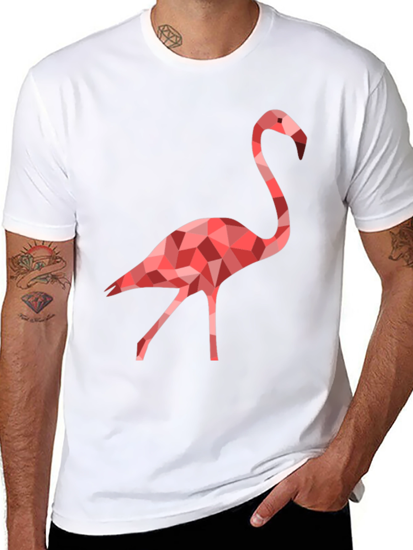 Geometric Flamingo Graphic T-Shirt