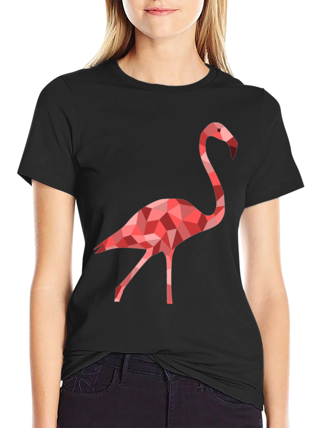 Geometric Flamingo Graphic T-Shirt