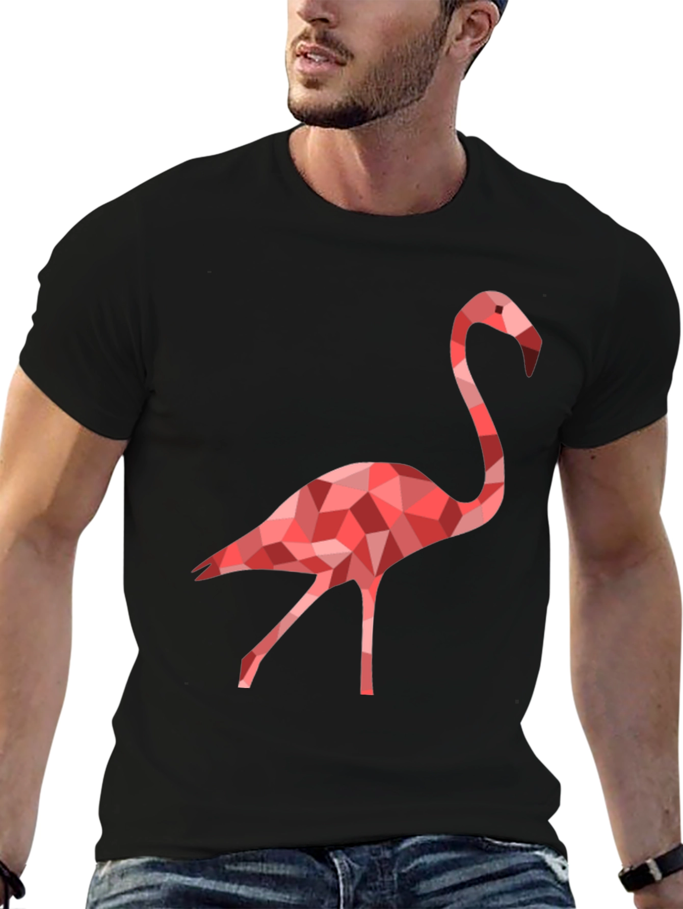 Geometric Flamingo Graphic T-Shirt