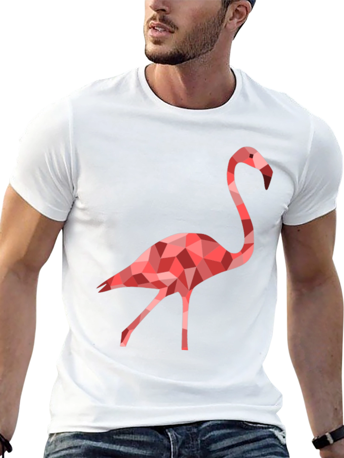 Geometric Flamingo Graphic T-Shirt