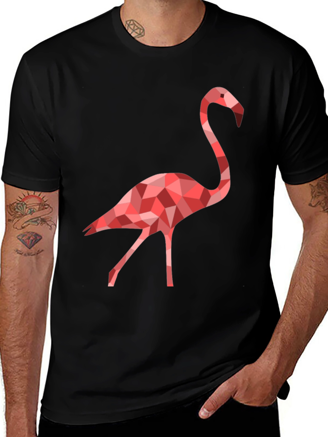 Geometric Flamingo Graphic T-Shirt