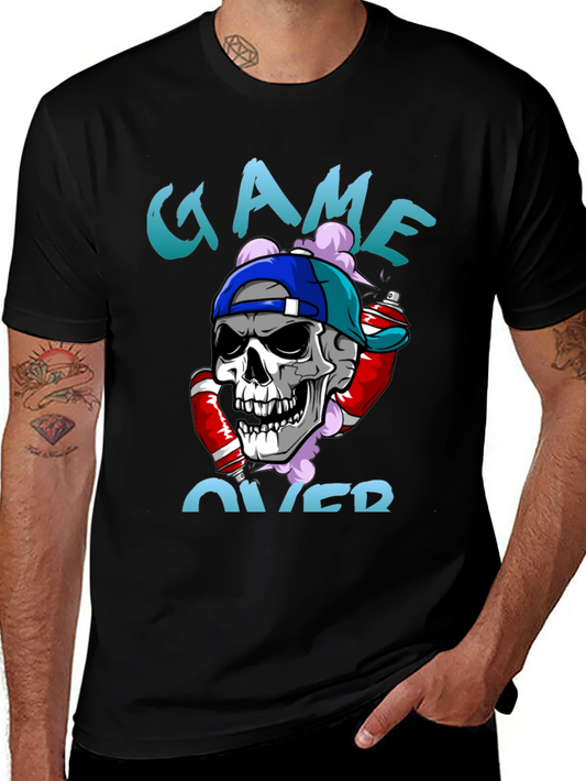 Game Over Skull Graphic T-Shirt