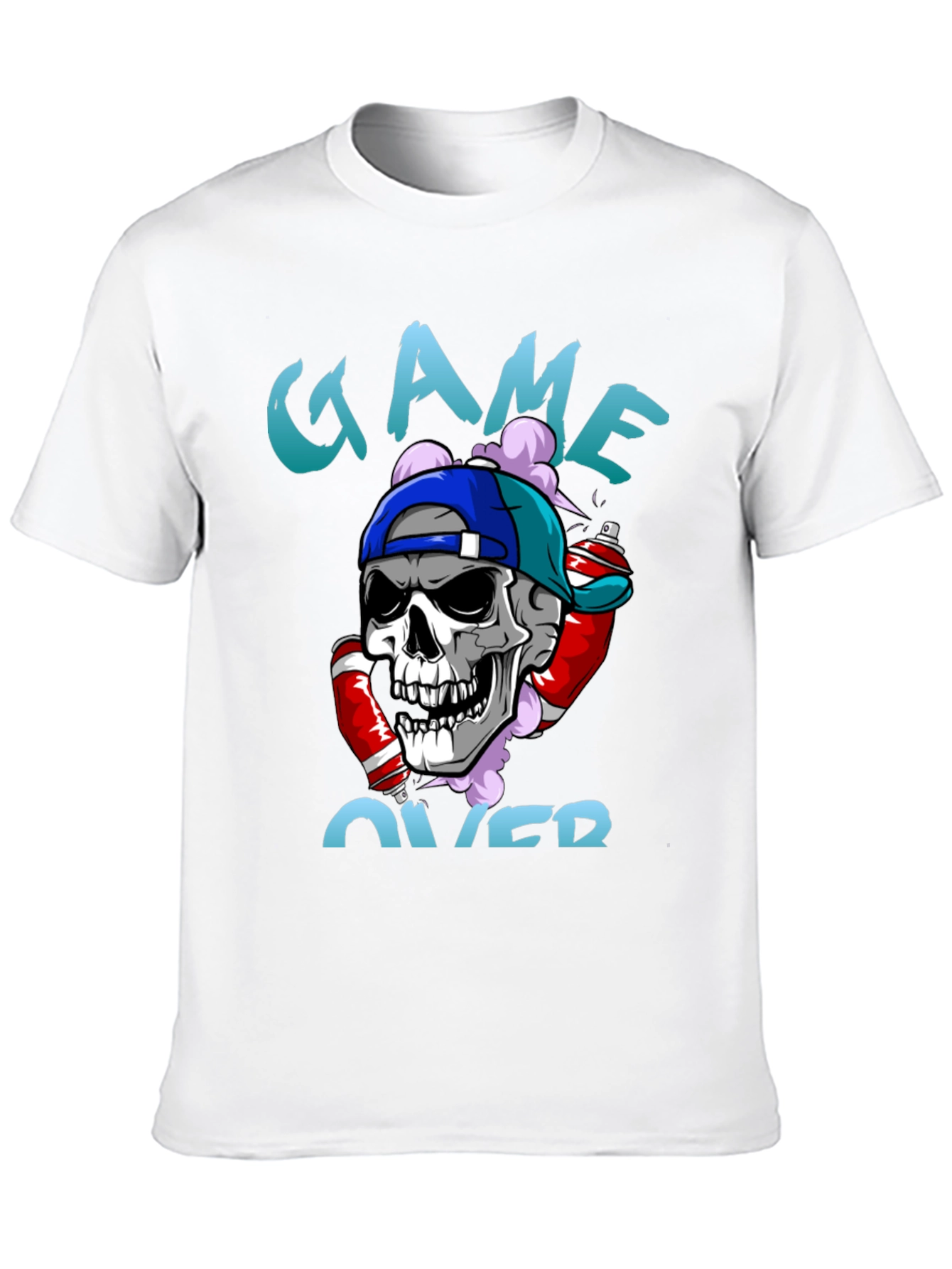 Game Over Skull Graphic T-Shirt
