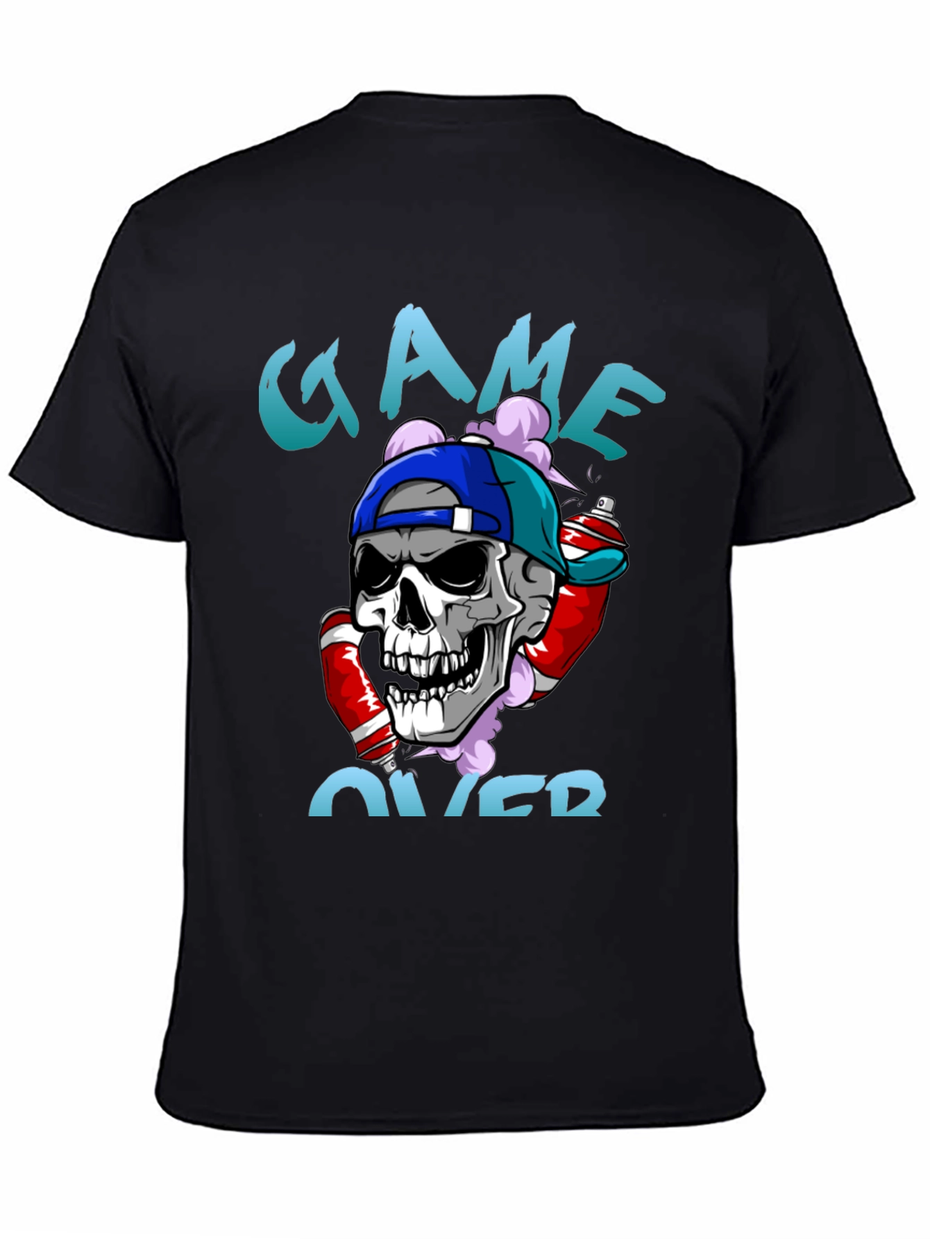 Game Over Skull Graphic T-Shirt
