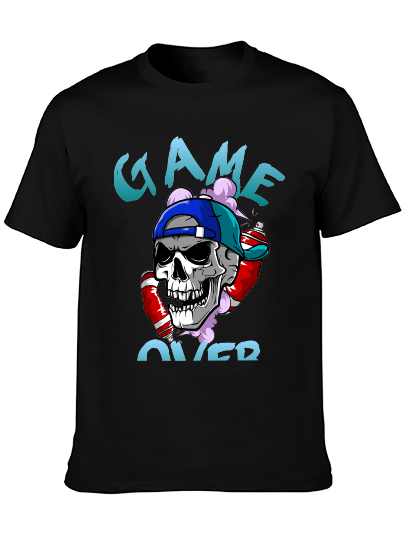 Game Over Skull Graphic T-Shirt