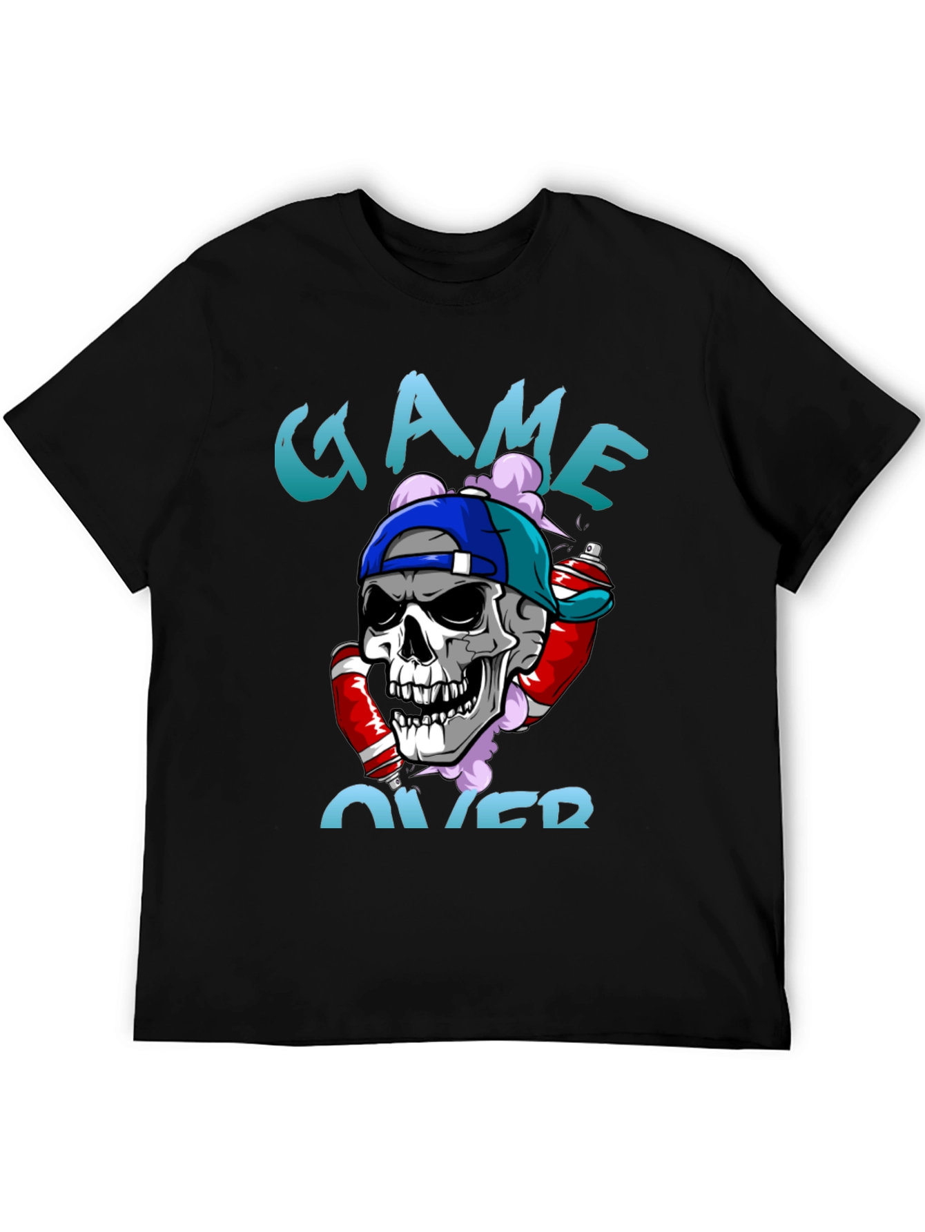 Game Over Skull Graphic T-Shirt
