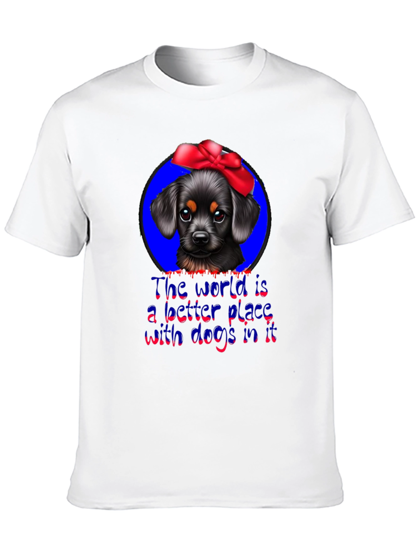 Dog Lover T-Shirt: Cute Pup With Bow