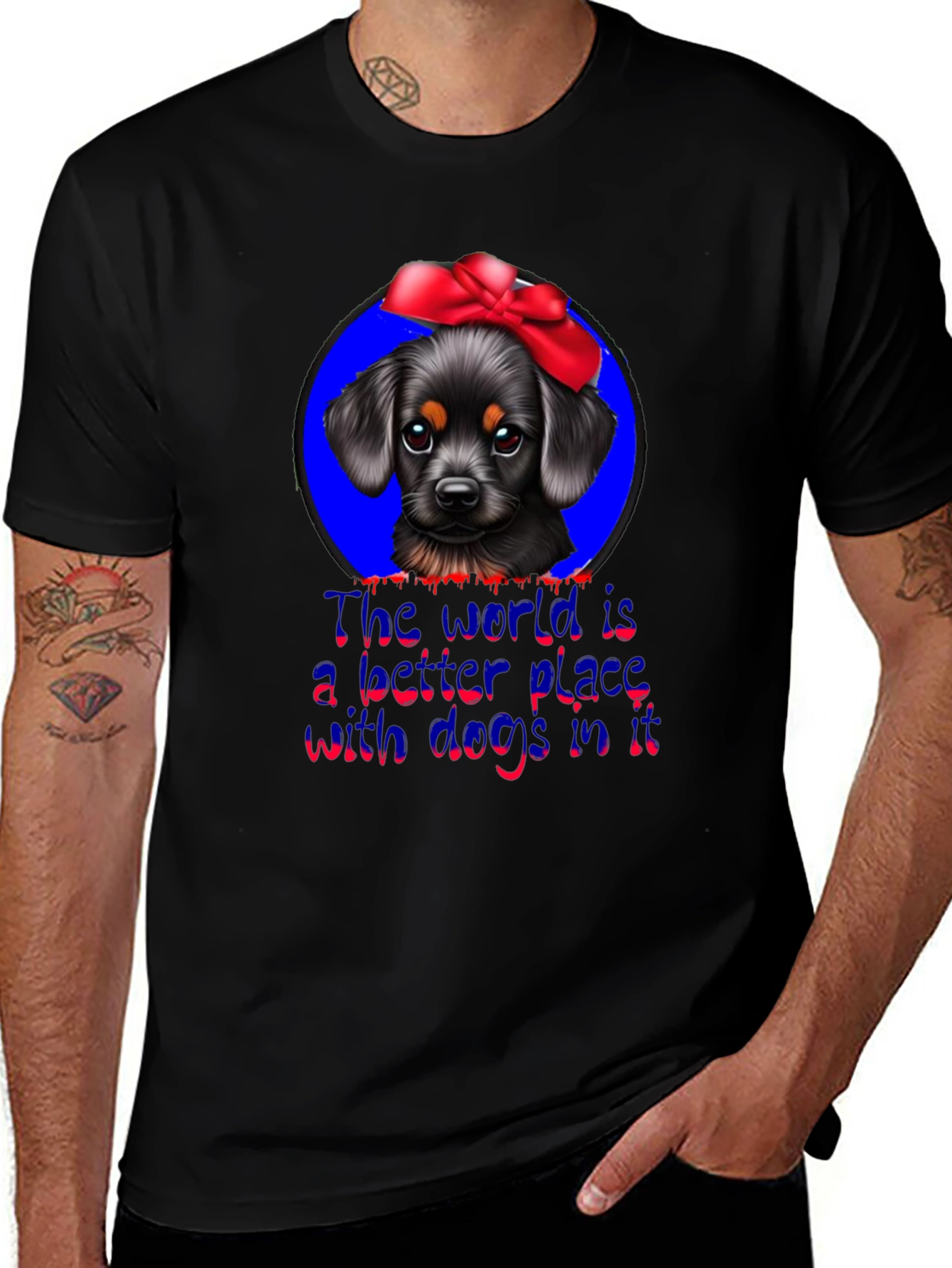 Dog Lover T-Shirt: Cute Pup With Bow