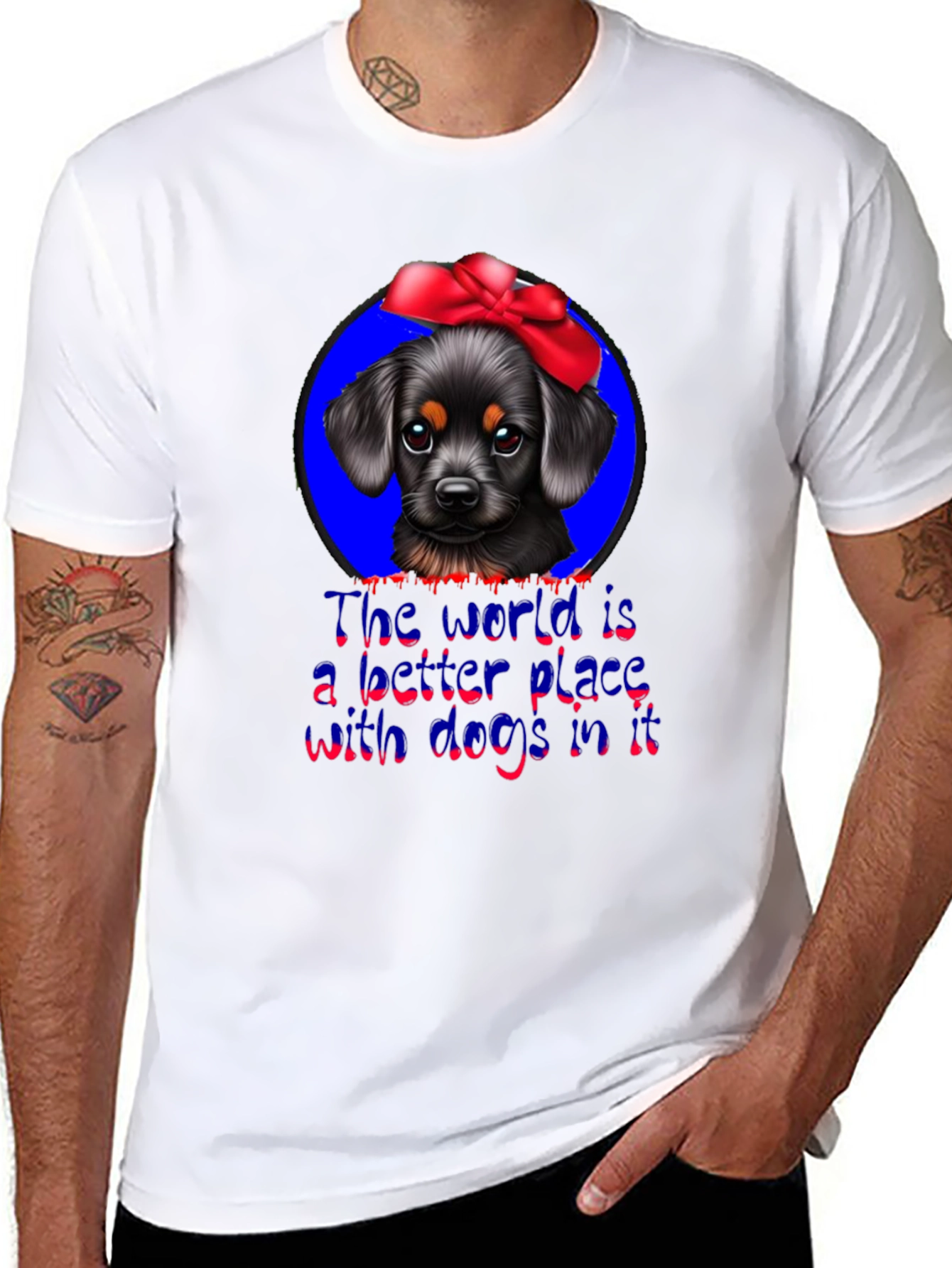 Dog Lover T-Shirt: Cute Pup With Bow