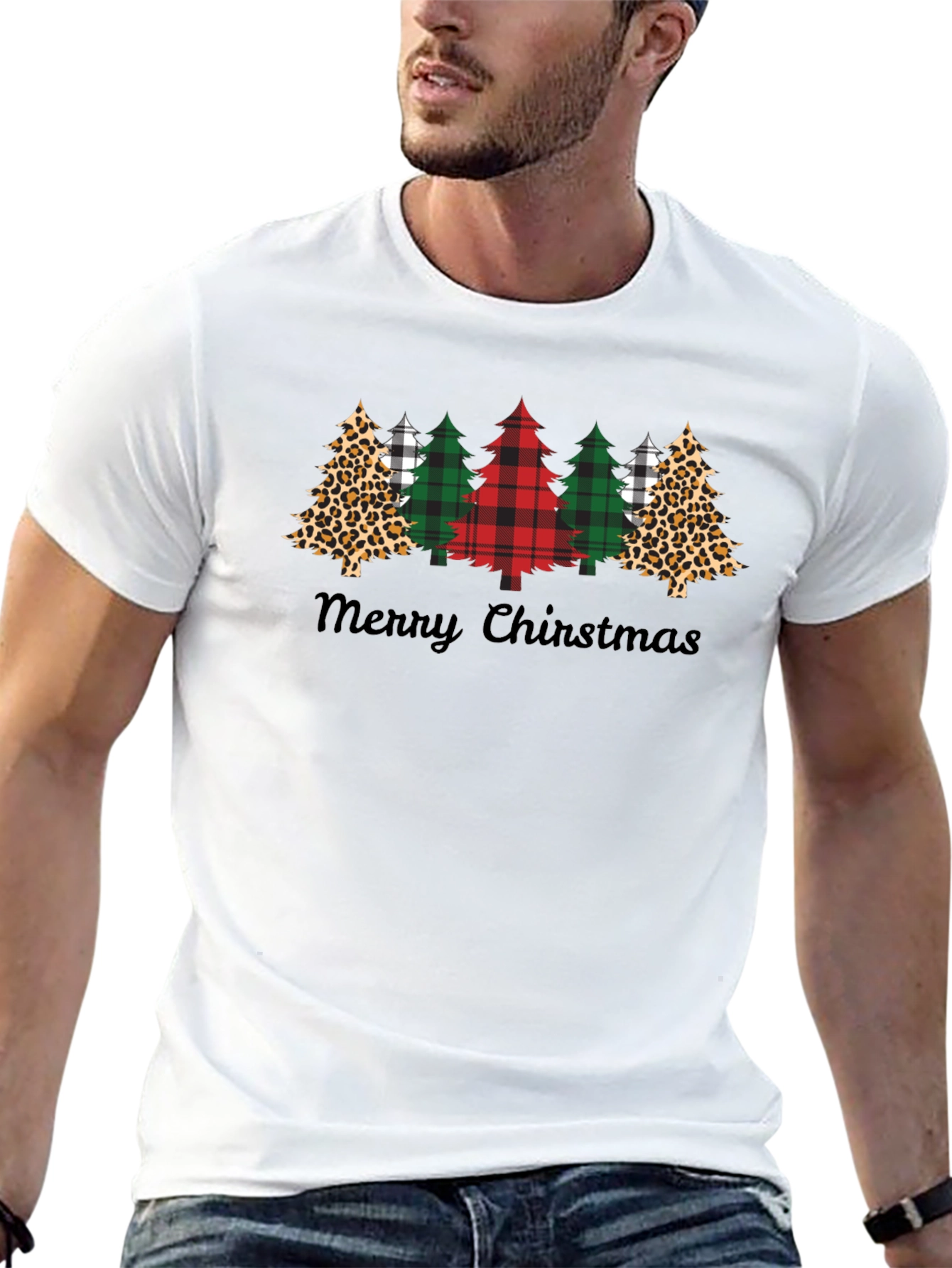 Festive Christmas Tree Graphic Tee - Holiday Cheer