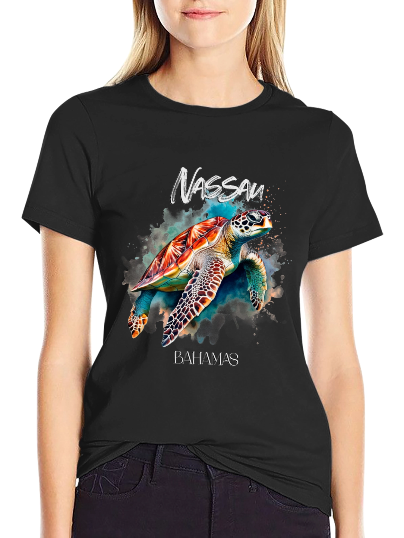 Nassau Bahamas Turtle Graphic T-Shirt