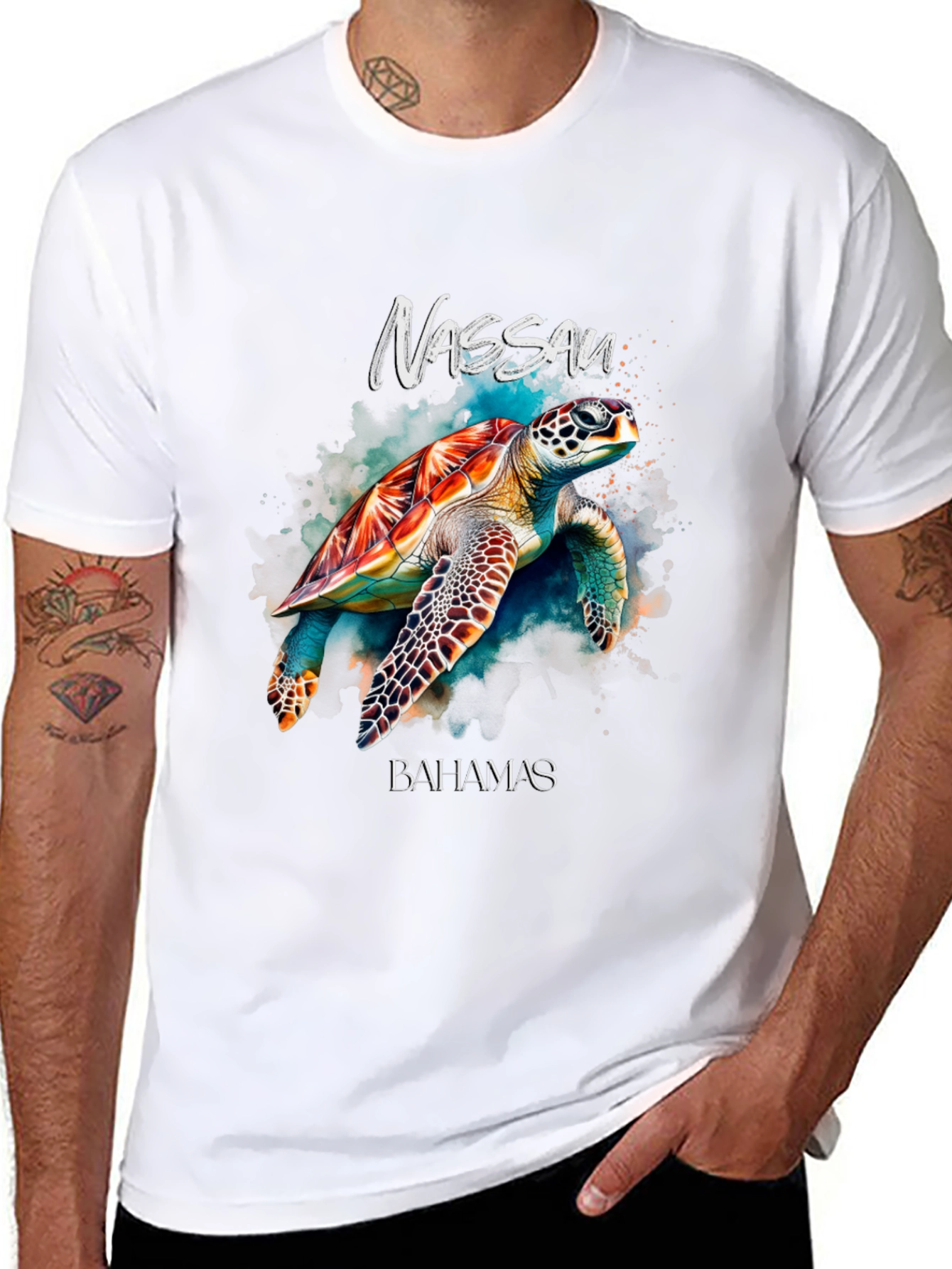 Nassau Bahamas Turtle Graphic T-Shirt