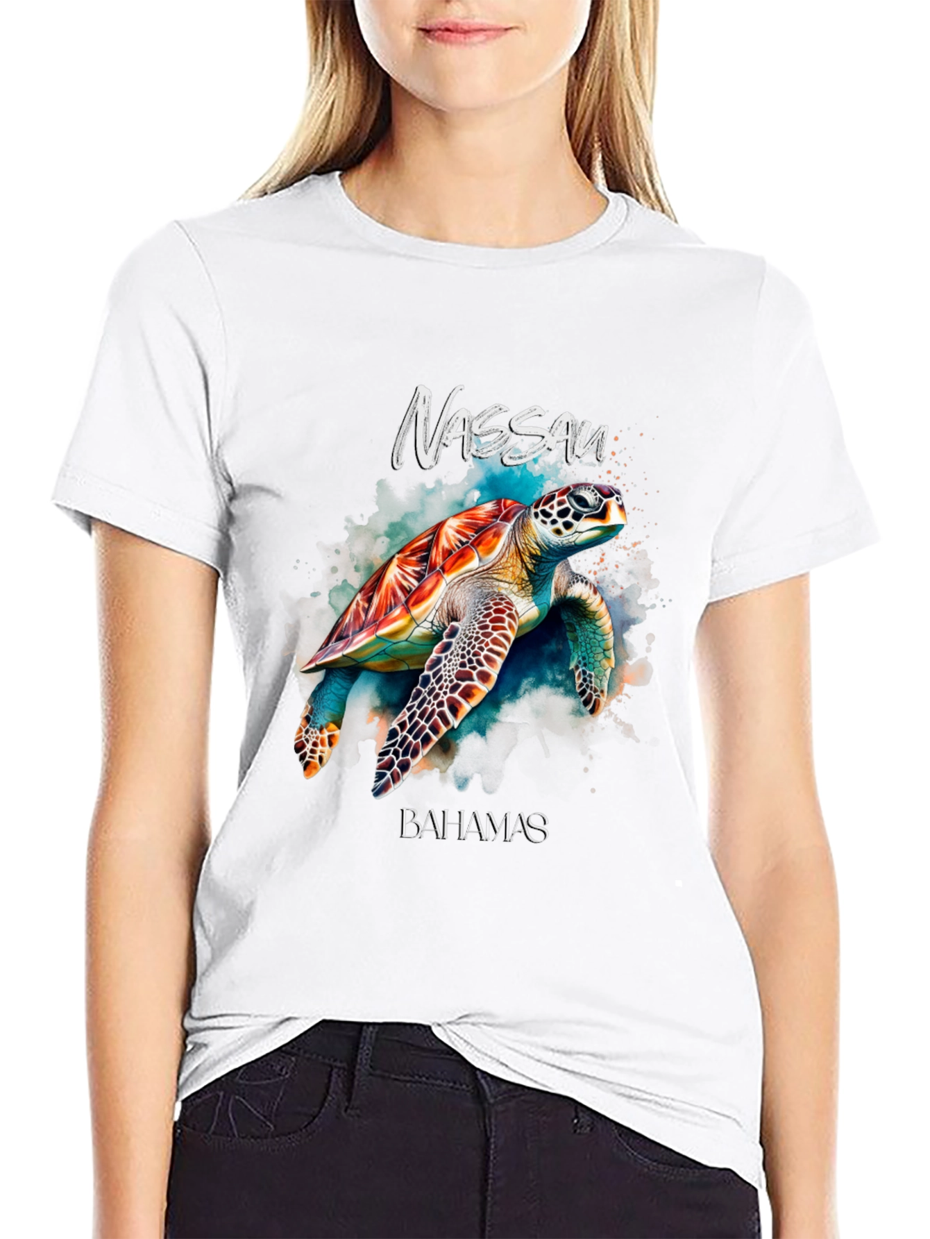 Nassau Bahamas Turtle Graphic T-Shirt