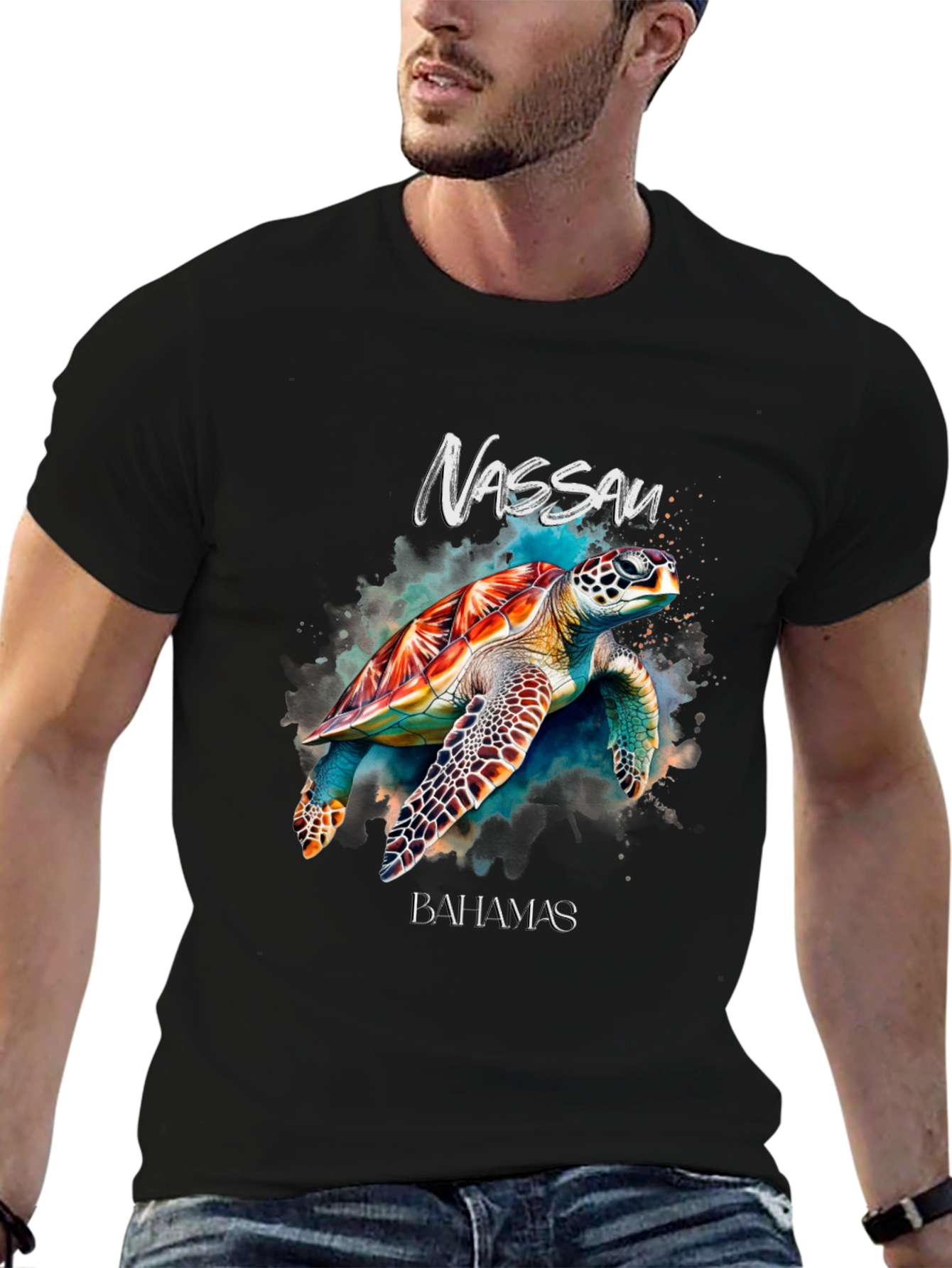Nassau Bahamas Turtle Graphic T-Shirt