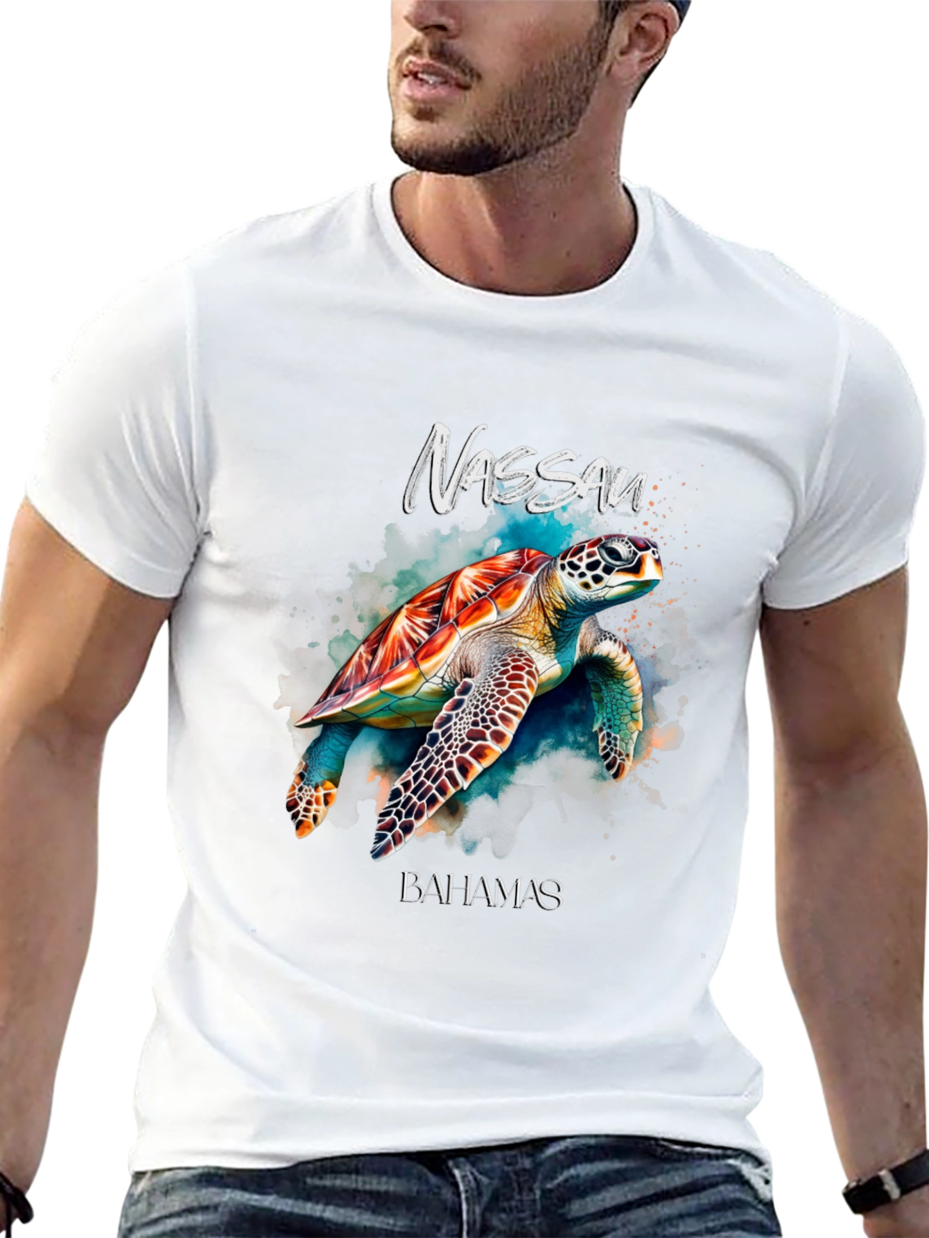 Nassau Bahamas Turtle Graphic T-Shirt