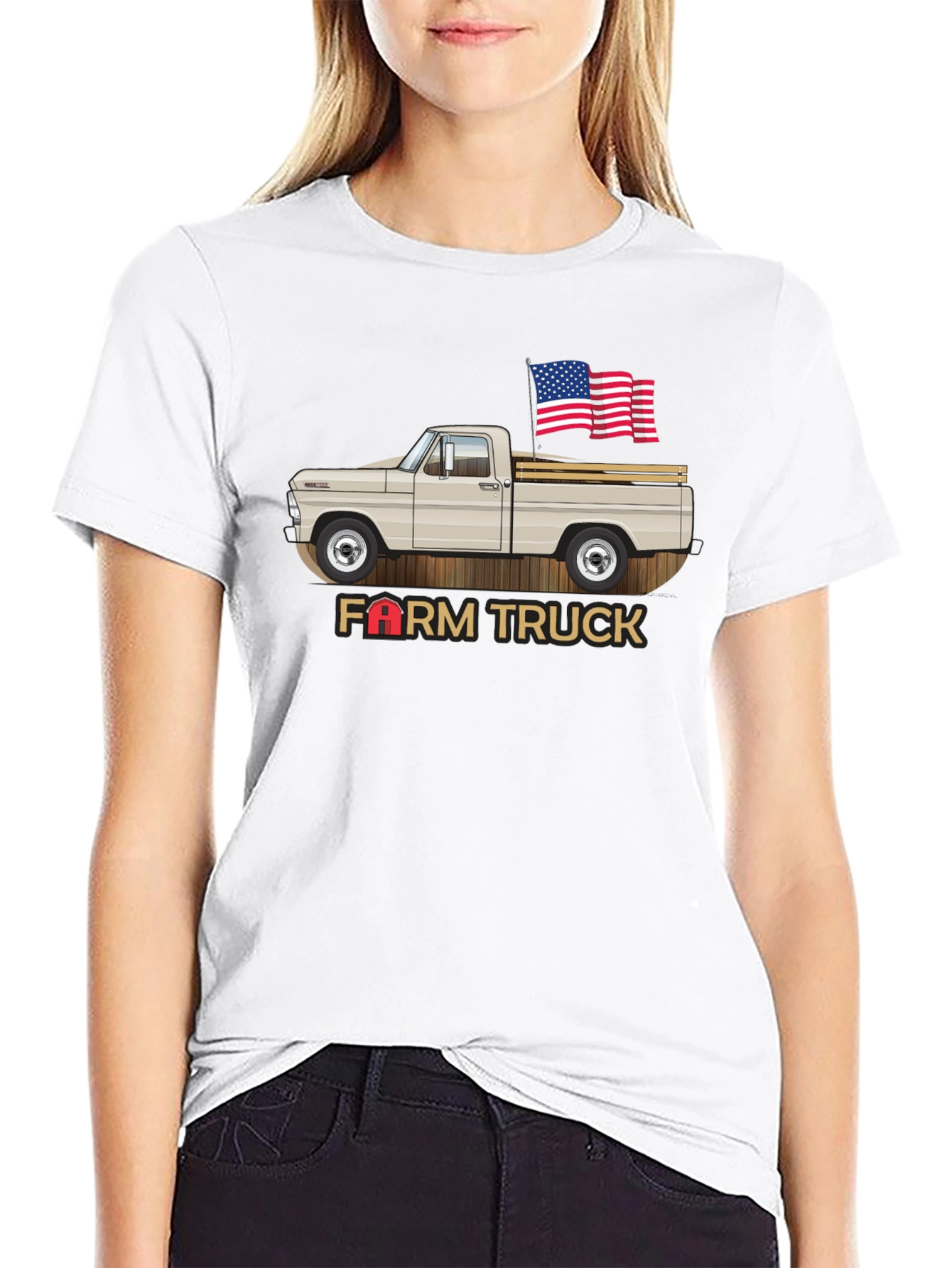 Farm Truck T-Shirt - American Flag
