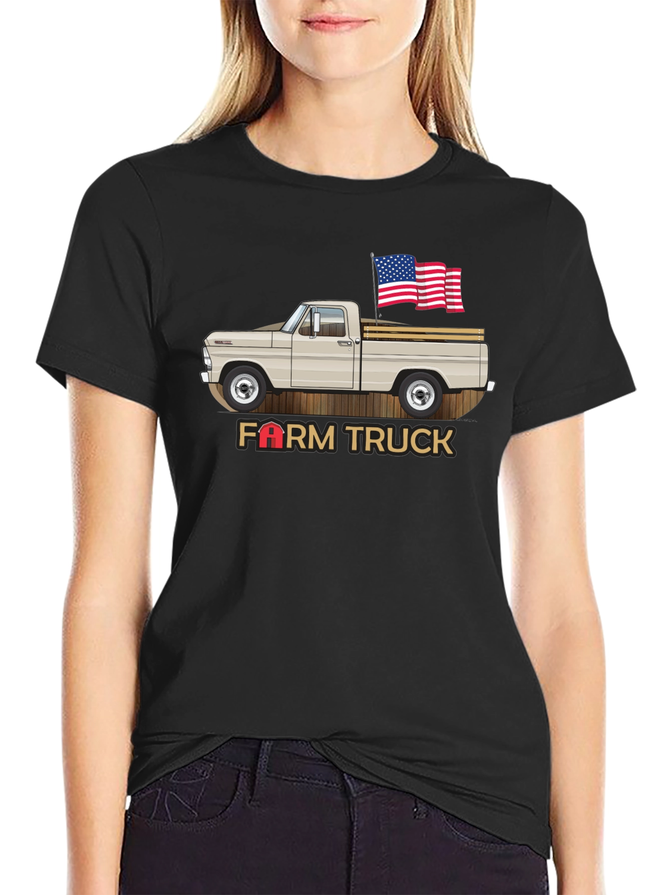 Farm Truck T-Shirt - American Flag