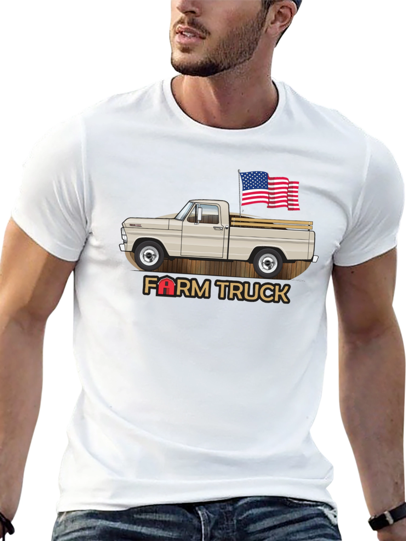 Farm Truck T-Shirt - American Flag