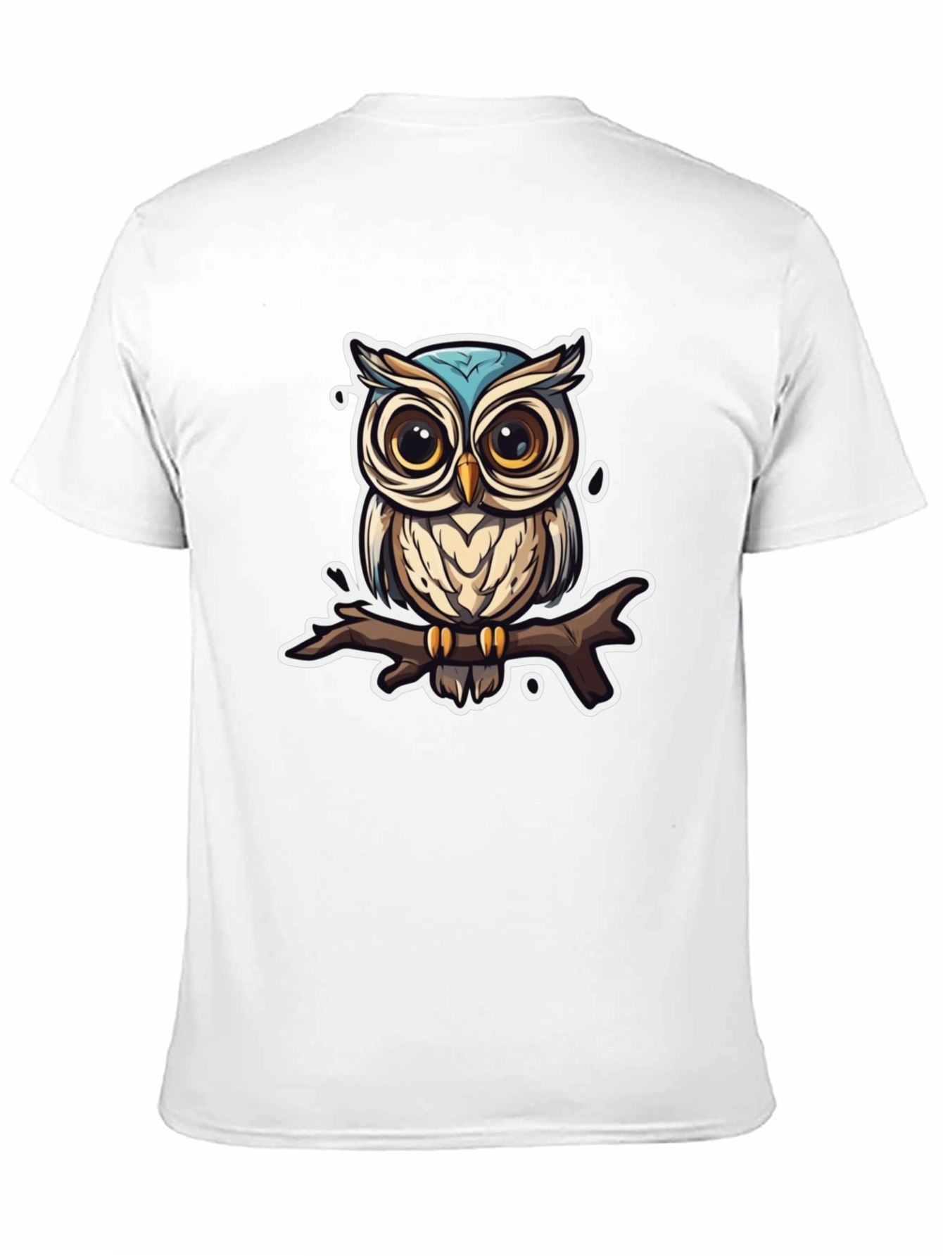 Owl on Branch Graphic Tee - Black T-Shirt