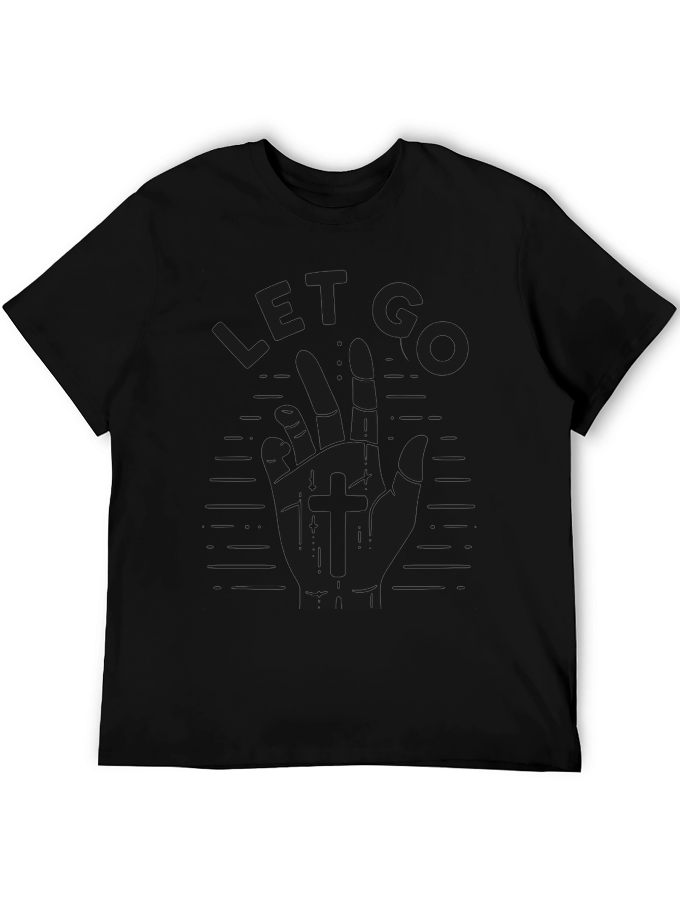 Let Go Hand Graphic Tee - Black Casual T-Shirt