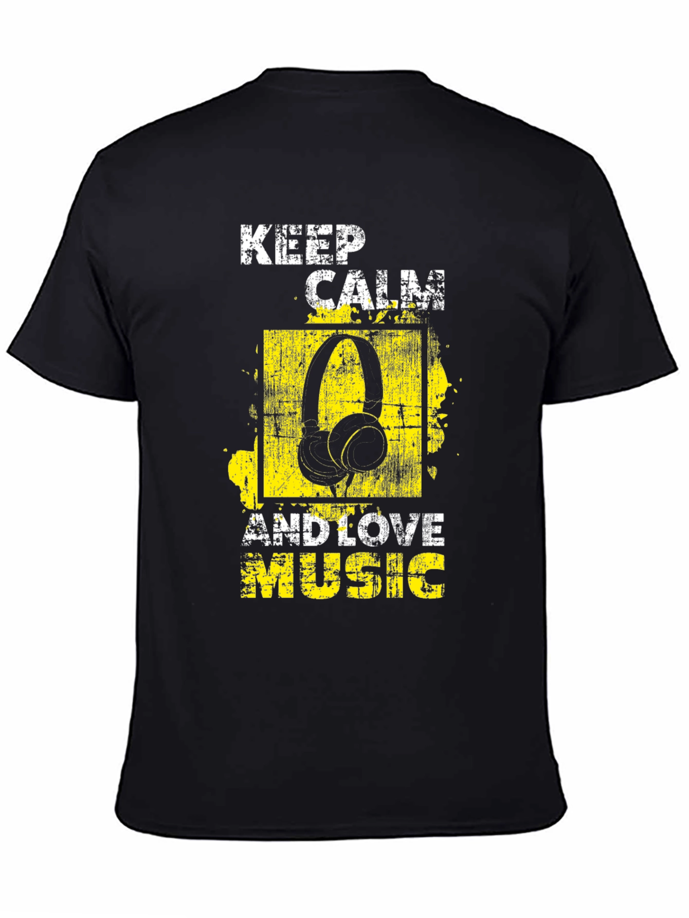 Keep Calm & Love Music Graphic Tee - Black