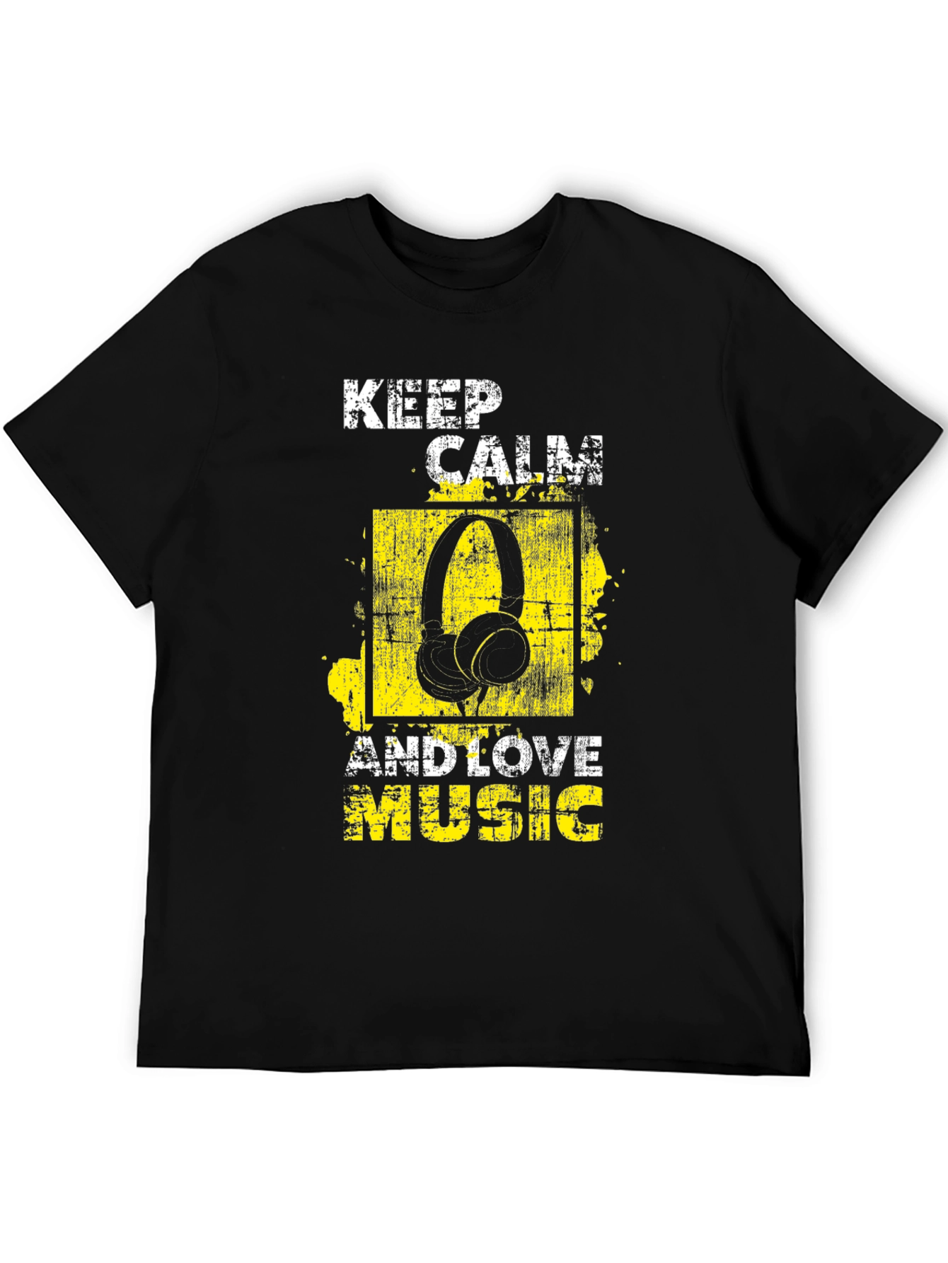 Keep Calm & Love Music Graphic Tee - Black
