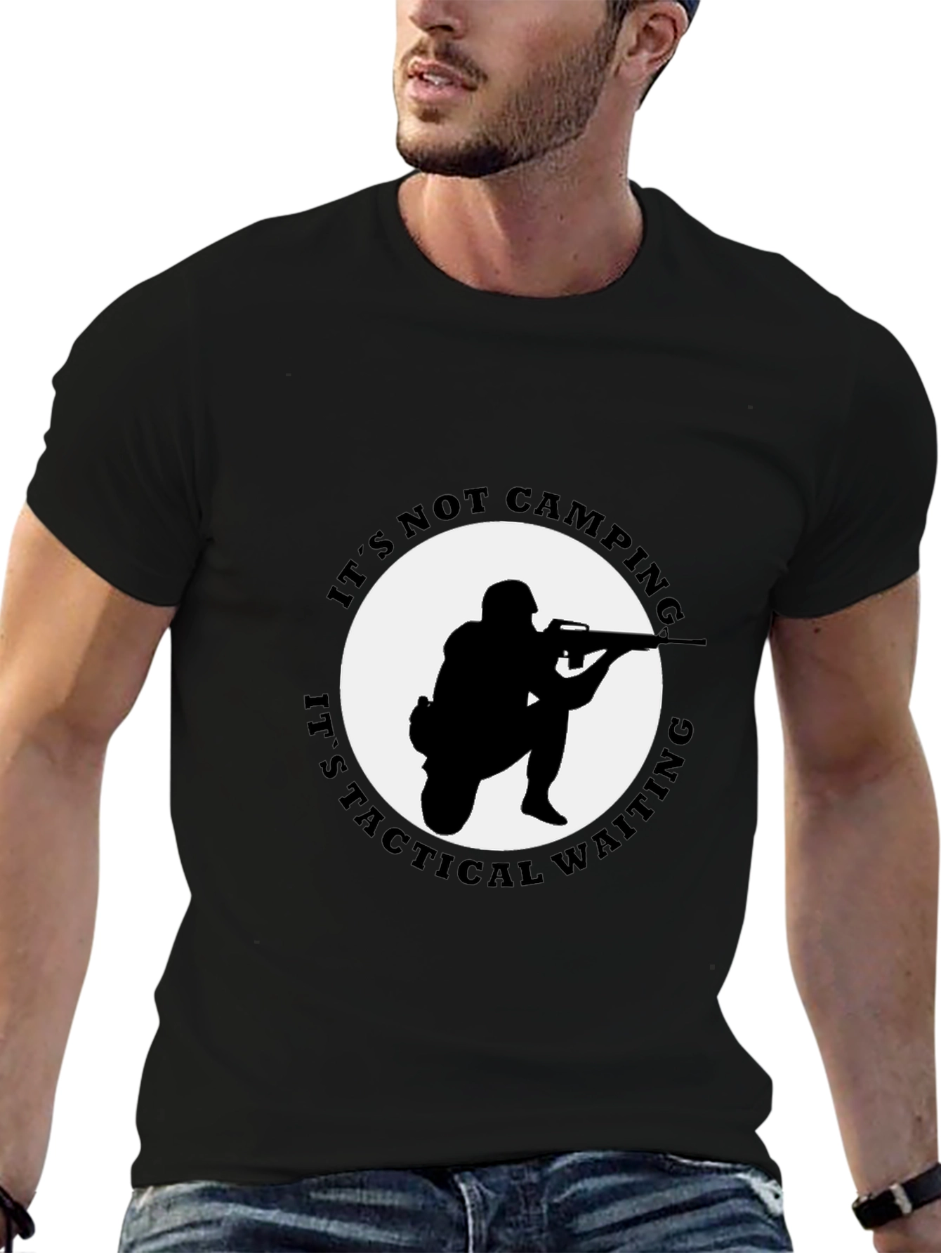 Tactical Waiting Graphic Tee - Black