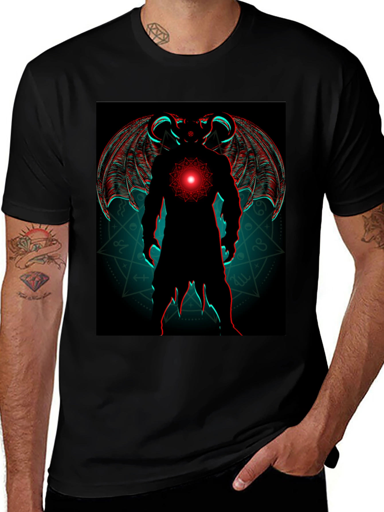 Demon Wings Graphic Tee - Black