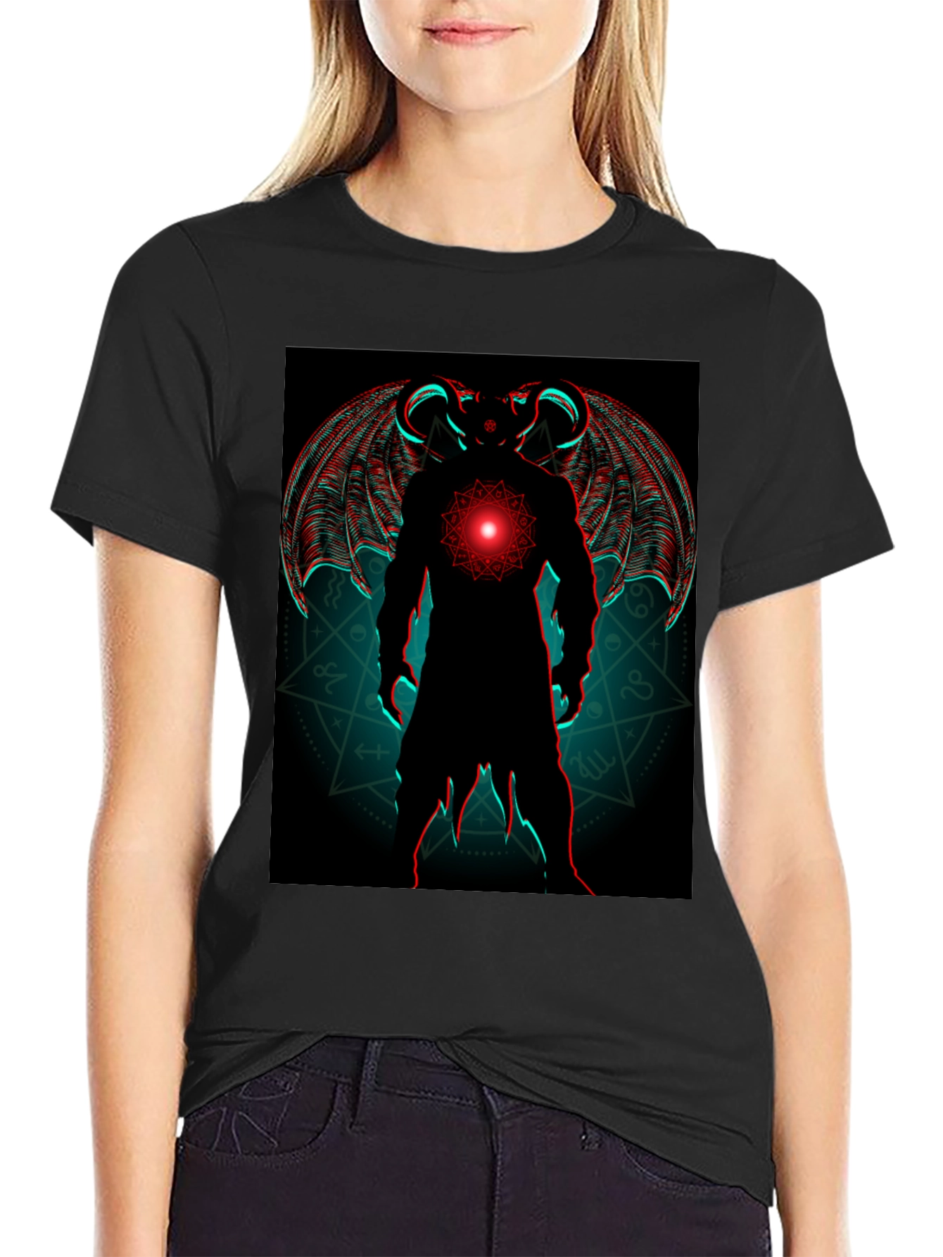 Demon Wings Graphic Tee - Black