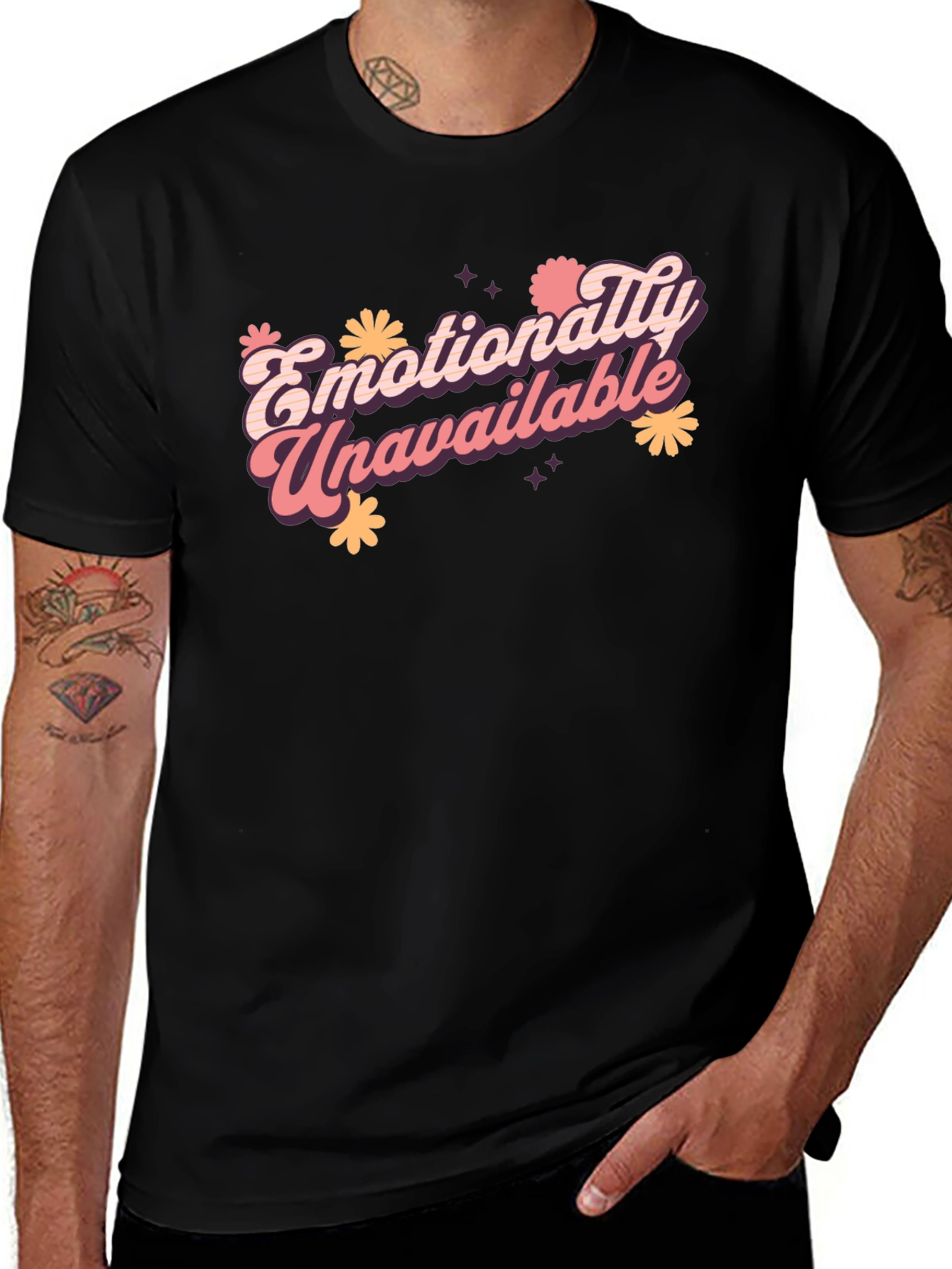 Emotionally Unavailable Graphic T-Shirt - Black