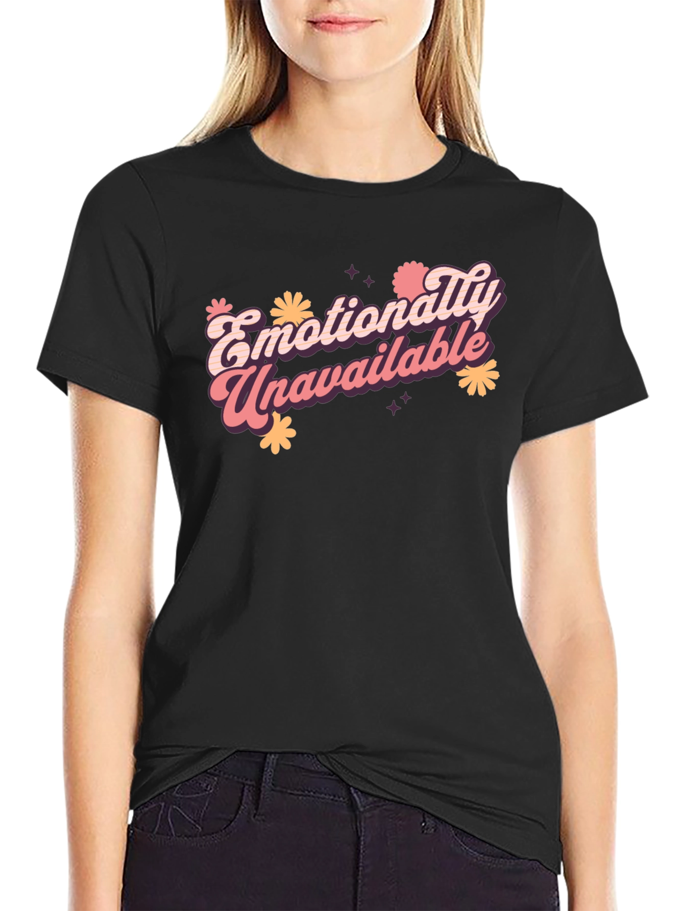 Emotionally Unavailable Graphic T-Shirt - Black
