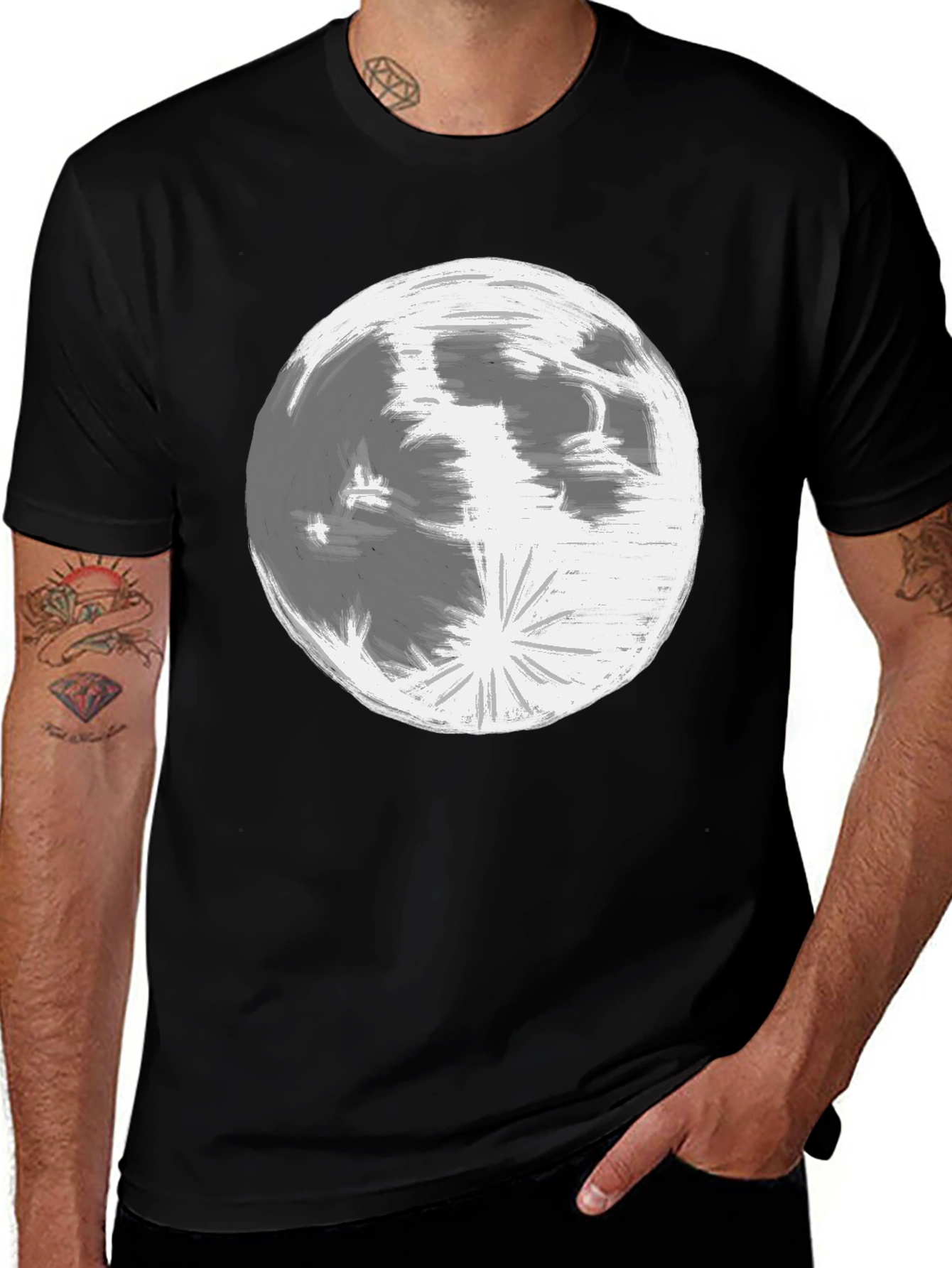 Lunar Graphic Tee - Classic Black Cotton