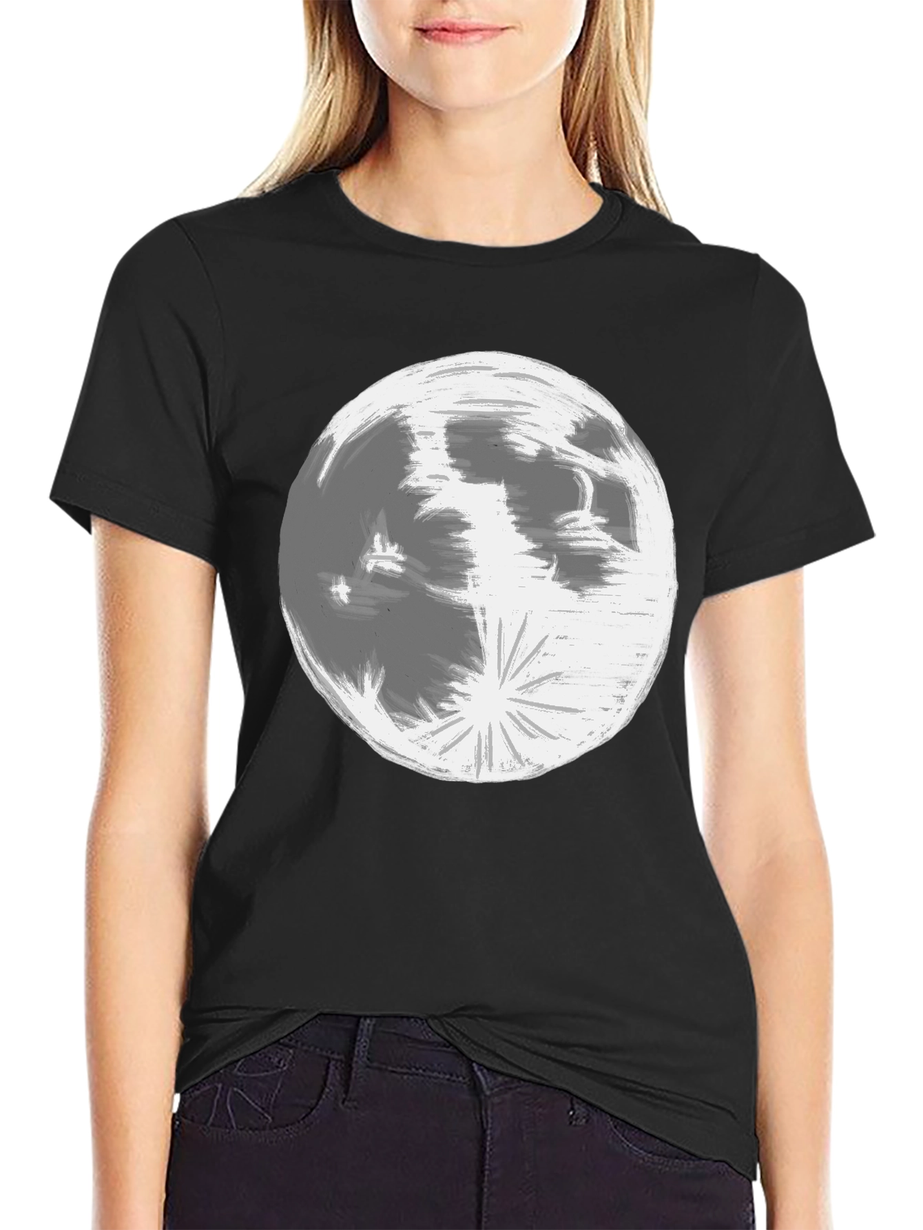 Lunar Graphic Tee - Classic Black Cotton