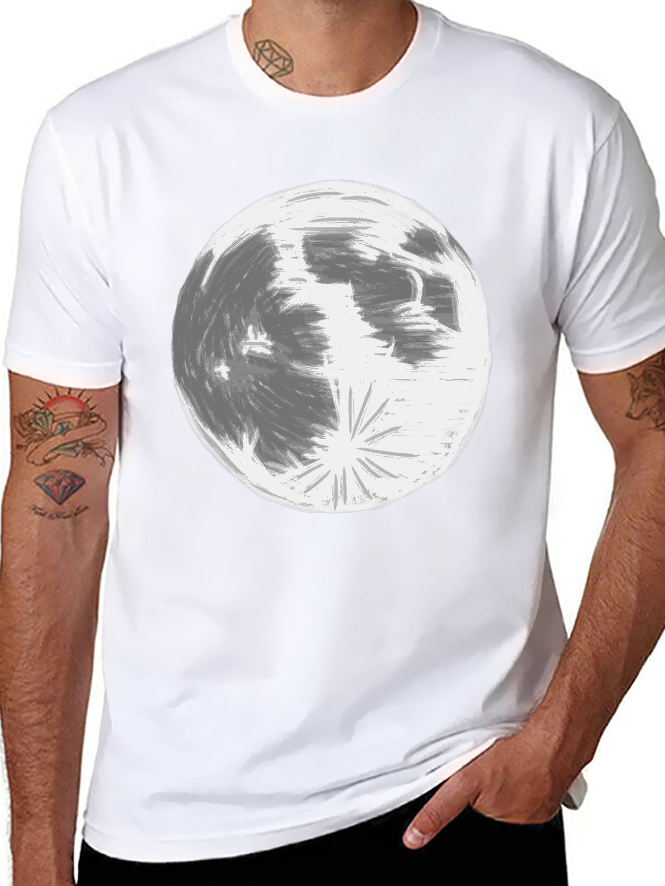 Lunar Graphic Tee - Classic Black Cotton