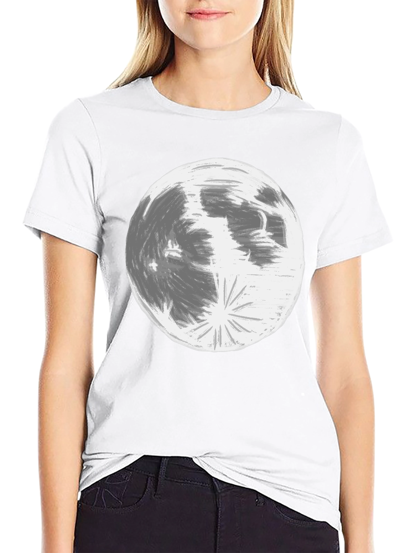 Lunar Graphic Tee - Classic Black Cotton