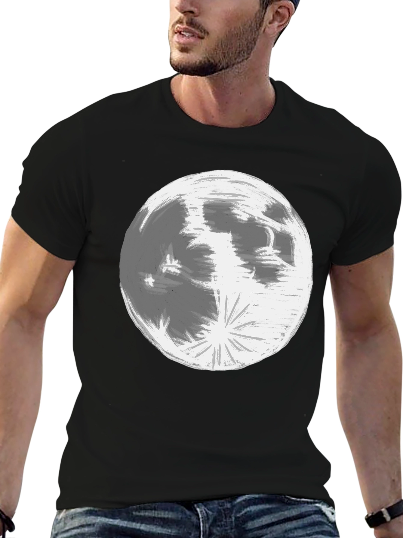 Lunar Graphic Tee - Classic Black Cotton