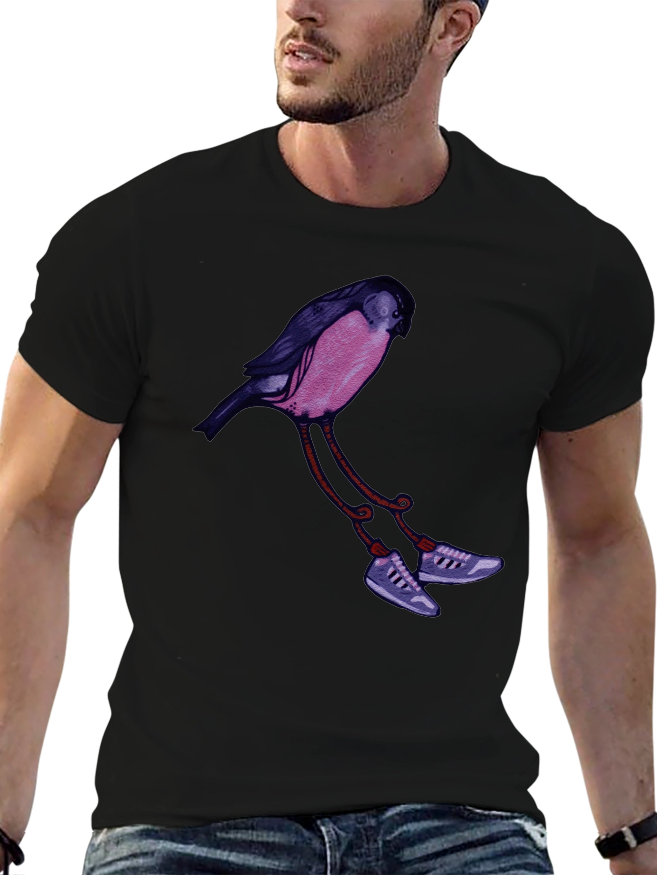 Bird in Sneakers Graphic Tee - Unique Streetwear