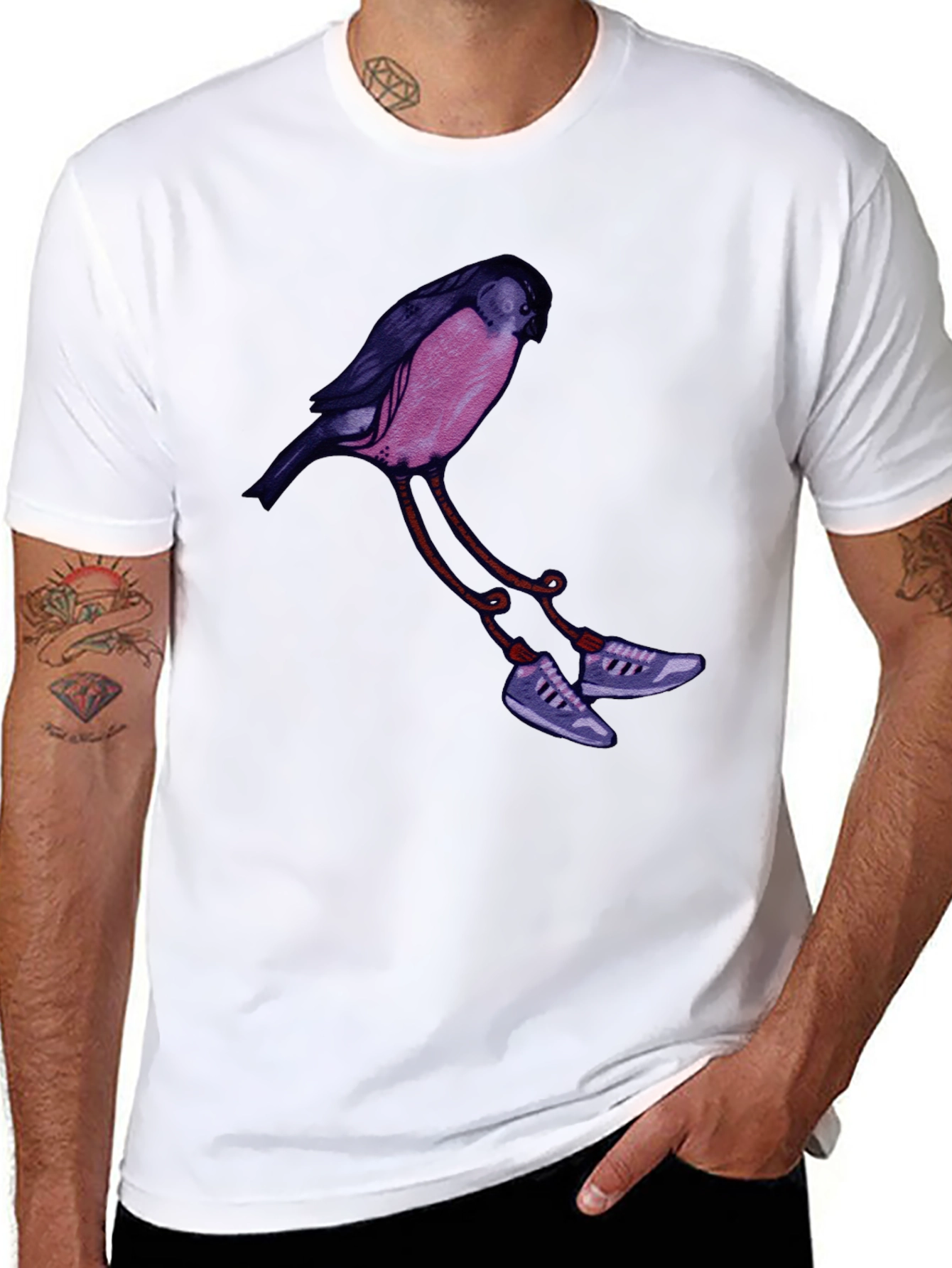 Bird in Sneakers Graphic Tee - Unique Streetwear
