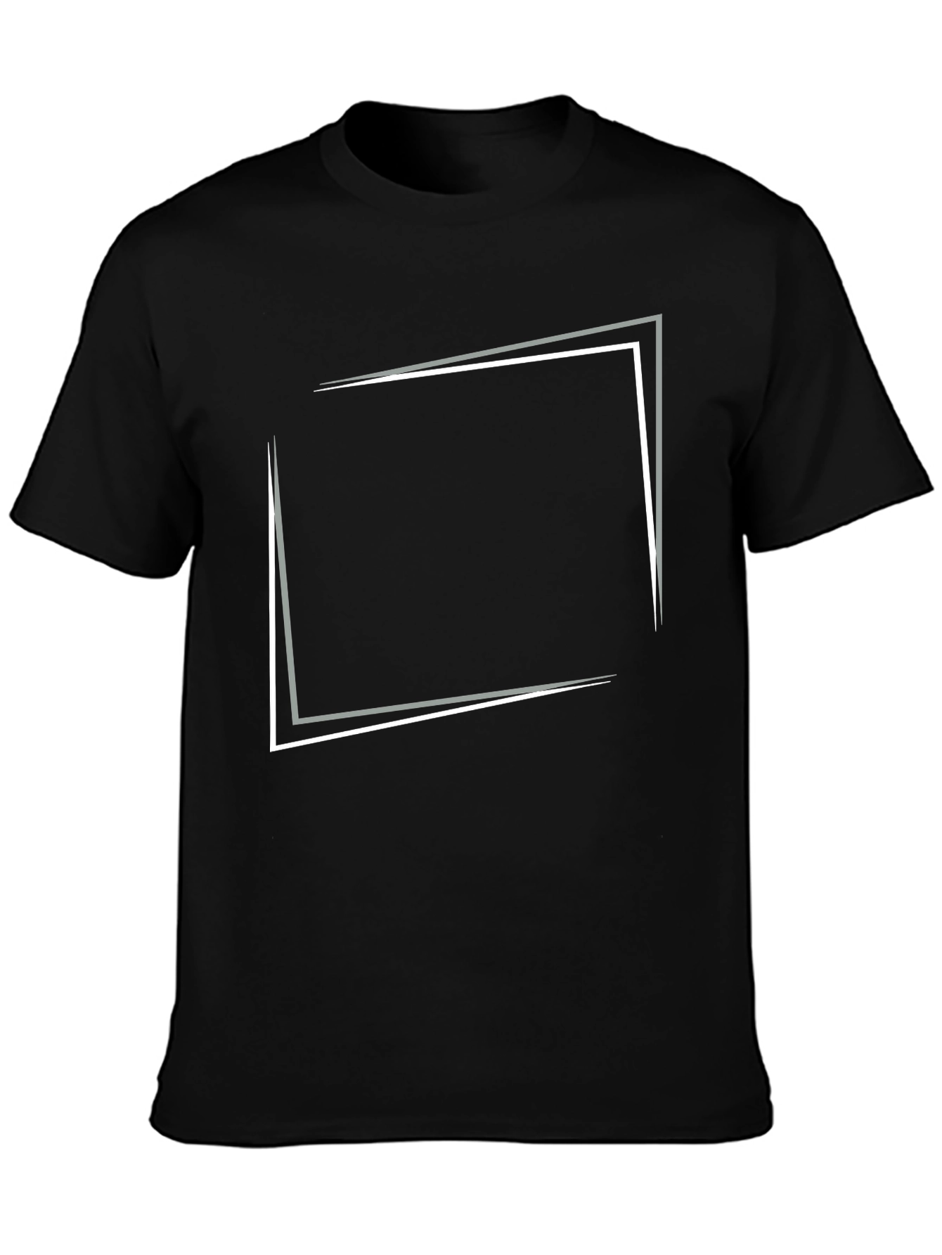 Modern Graphic Tee - Black Square Design