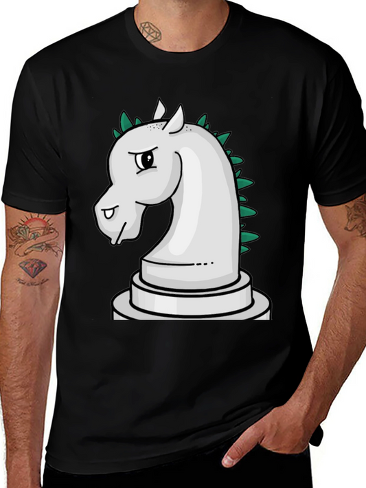 Chess Knight Dragon T-Shirt - Black