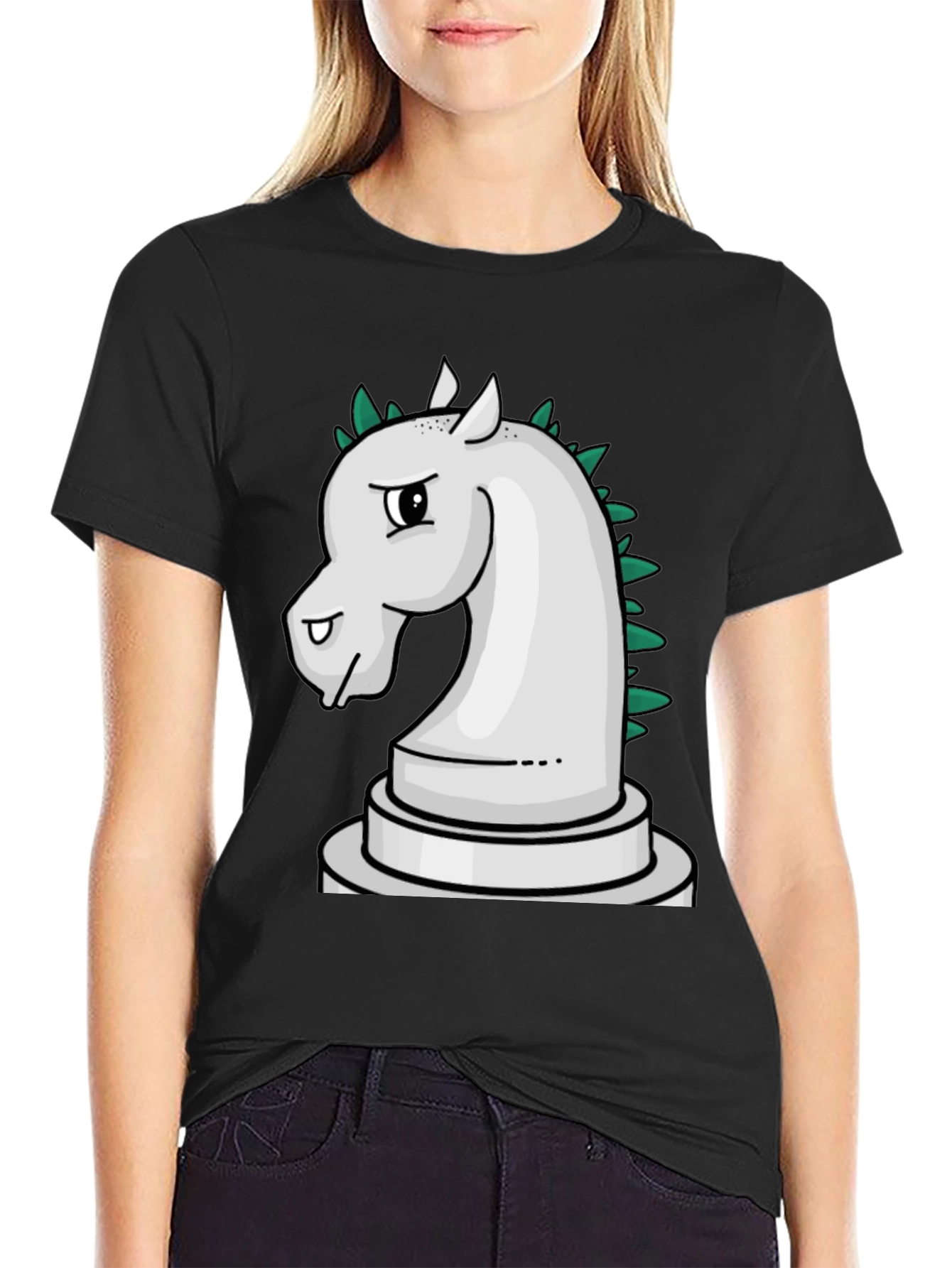 Chess Knight Dragon T-Shirt - Black