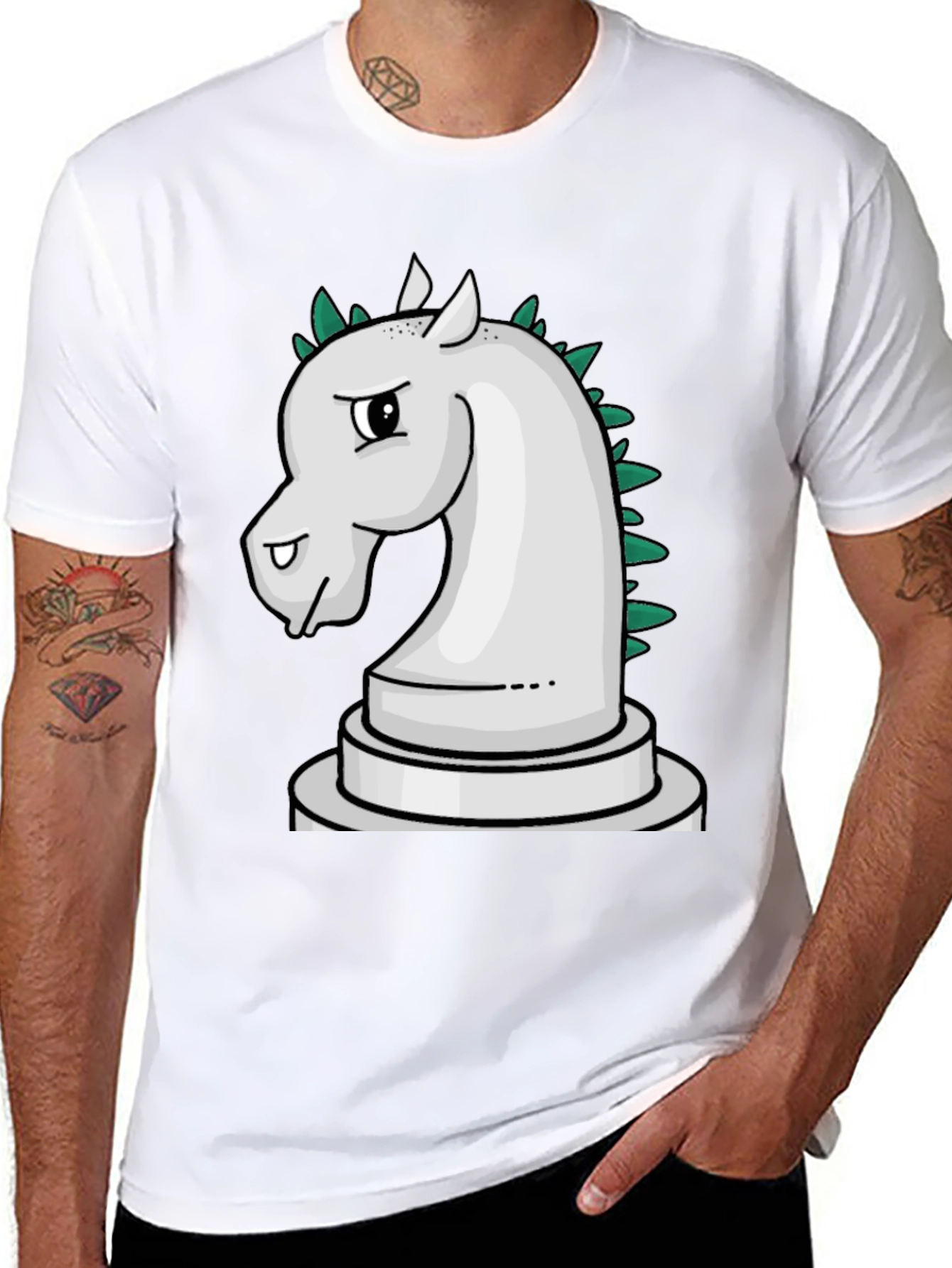 Chess Knight Dragon T-Shirt - Black