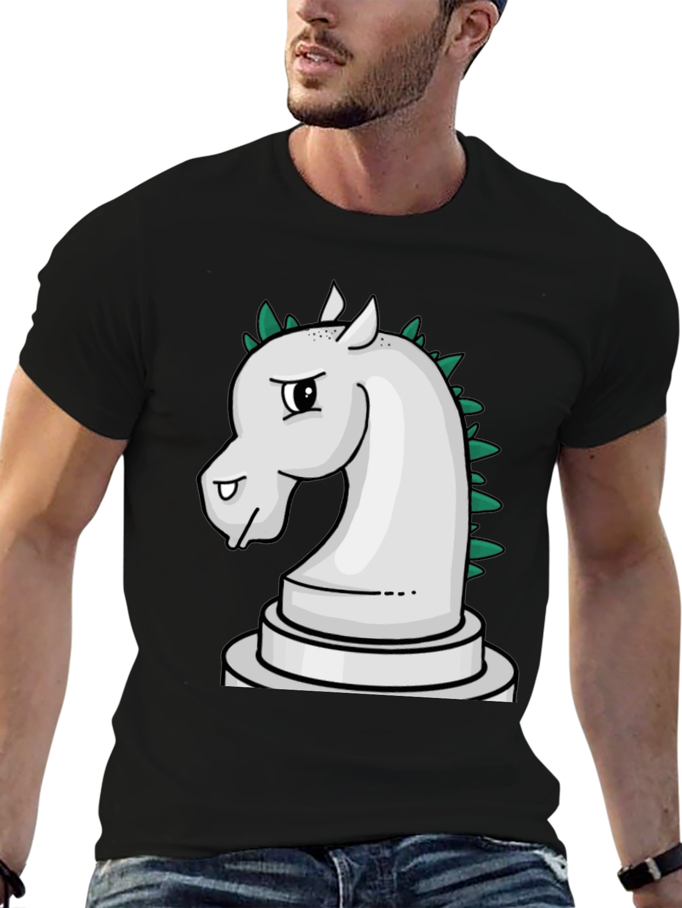 Chess Knight Dragon T-Shirt - Black