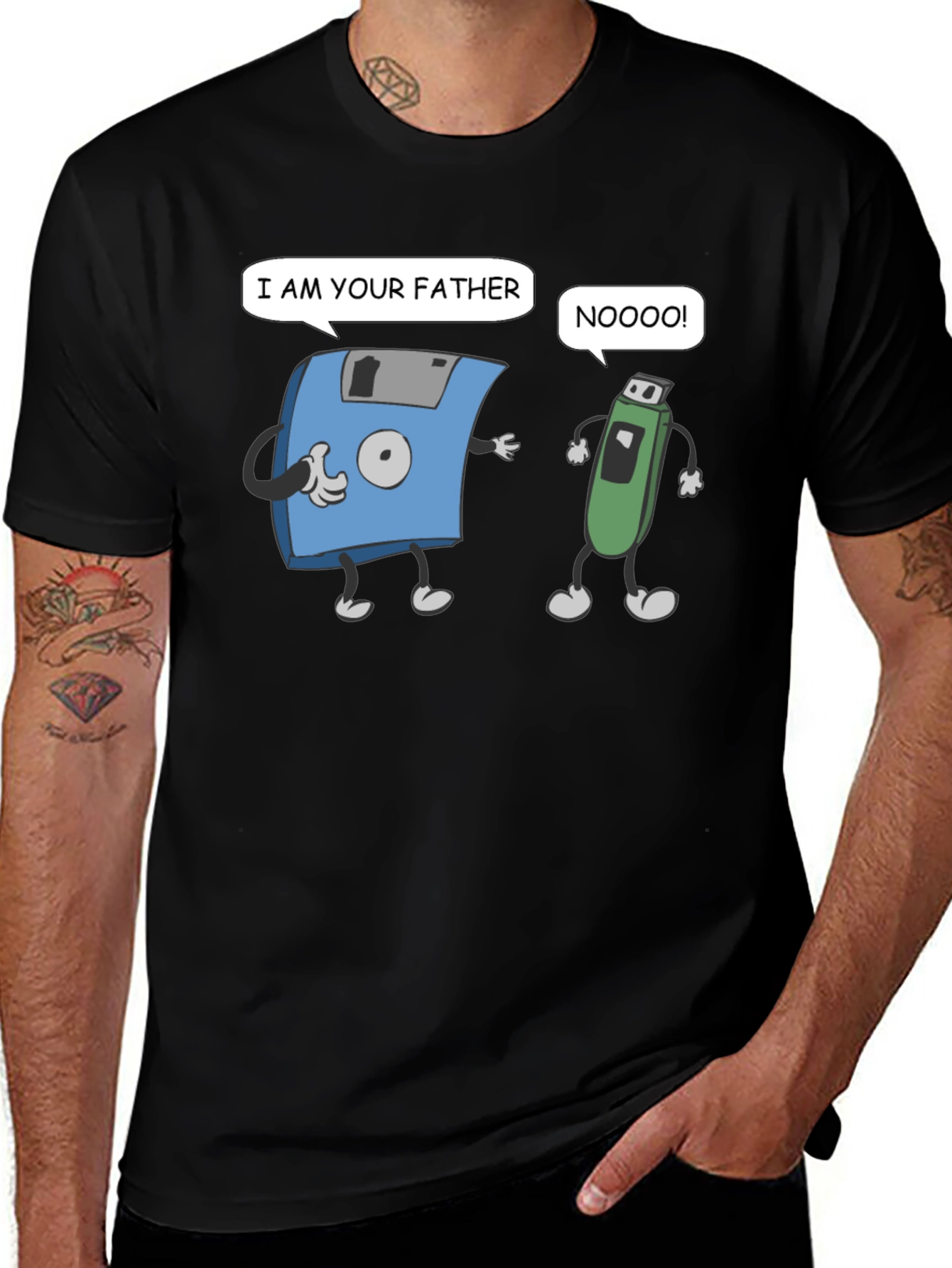 Funny Fathers Day T-Shirt: Retro Tech Humor